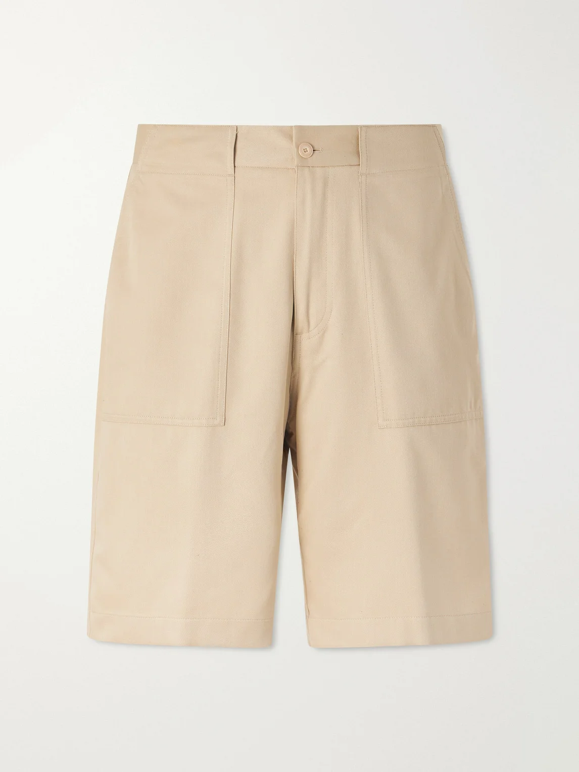 Straight-Leg Silk-Twill Shorts - 1