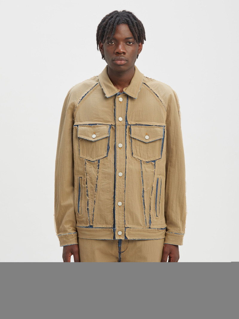 Ripstop Layer Loose Denim Jacket 3