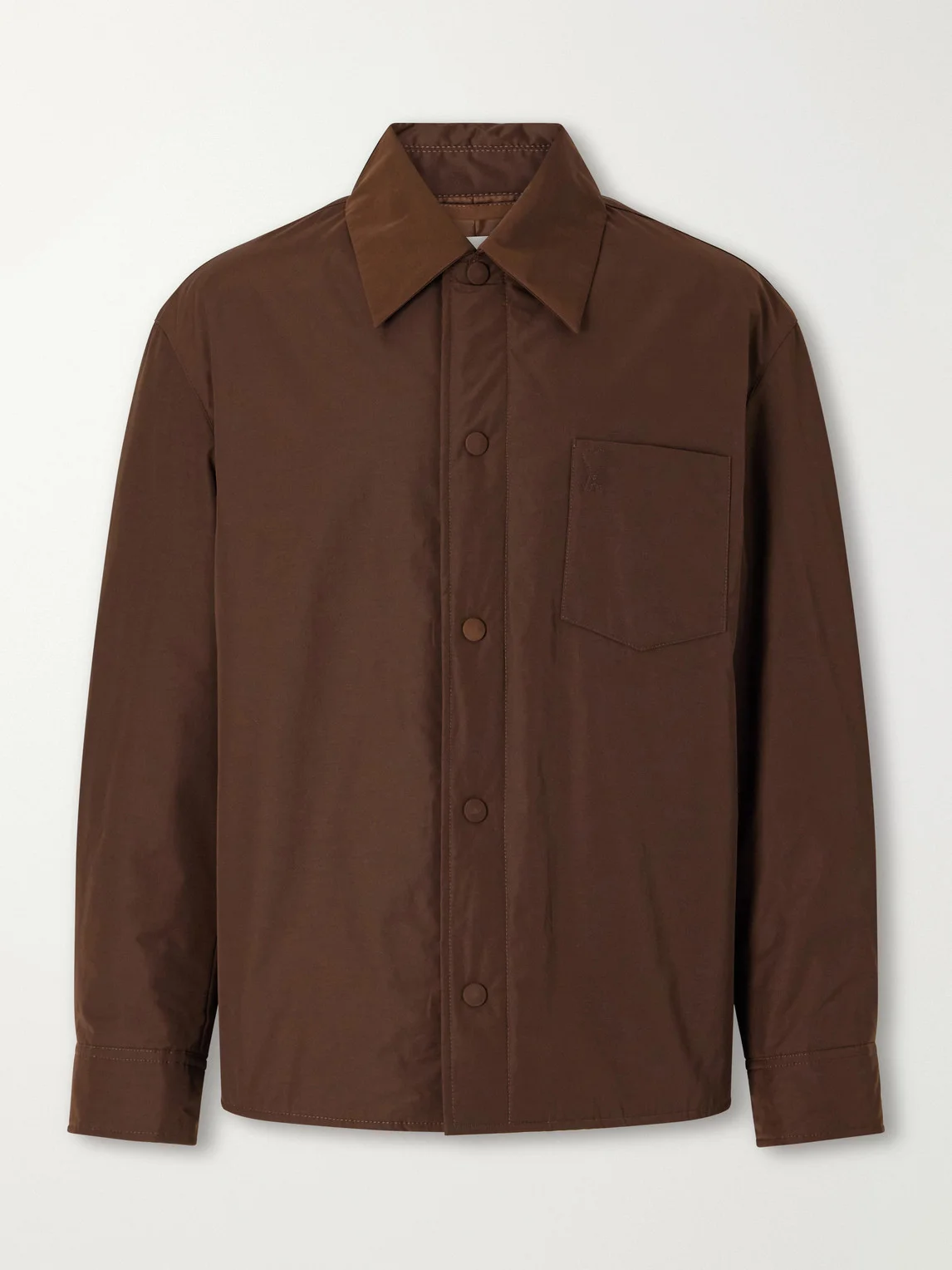 Logo-Embroidered Padded Canvas Overshirt - 1