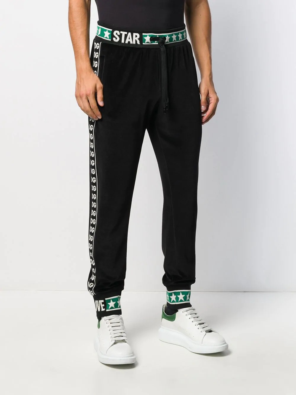 cuffed logo stripe track pants - 3