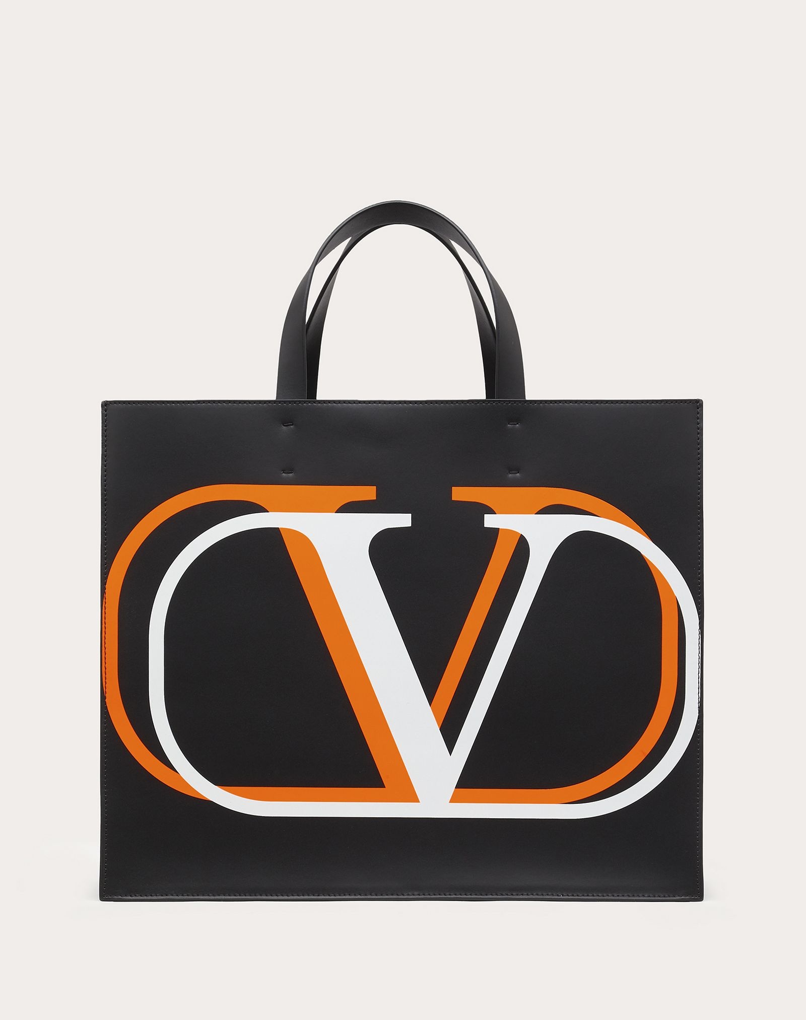 VLogo Signature Leather Tote Bag - 1