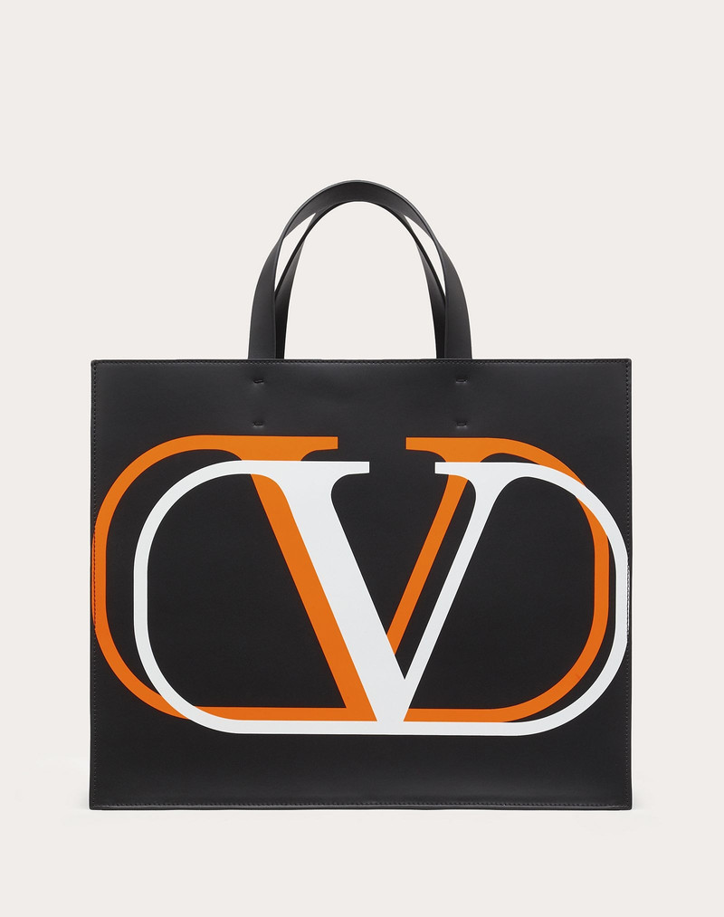 VLogo Signature Leather Tote Bag 1