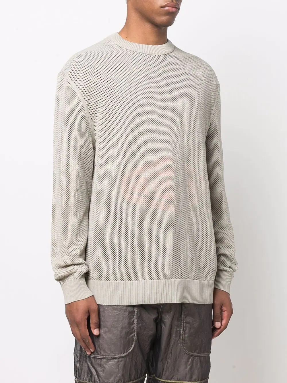 mesh-overlay logo sweatshirt - 3