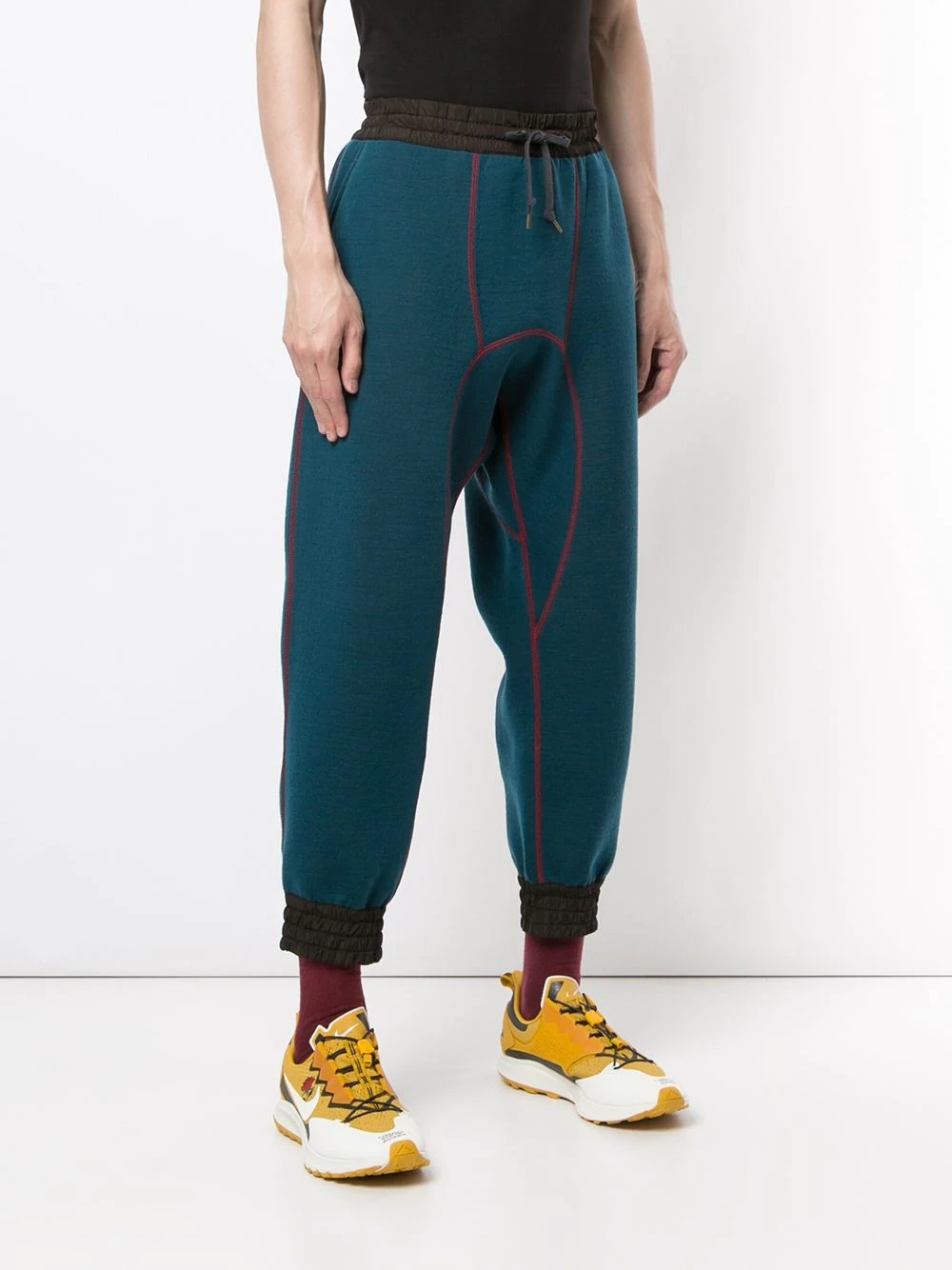 contrast-stitch track pants  - 3