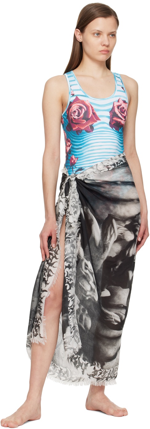 White & Black Graphic Cover Up - 4