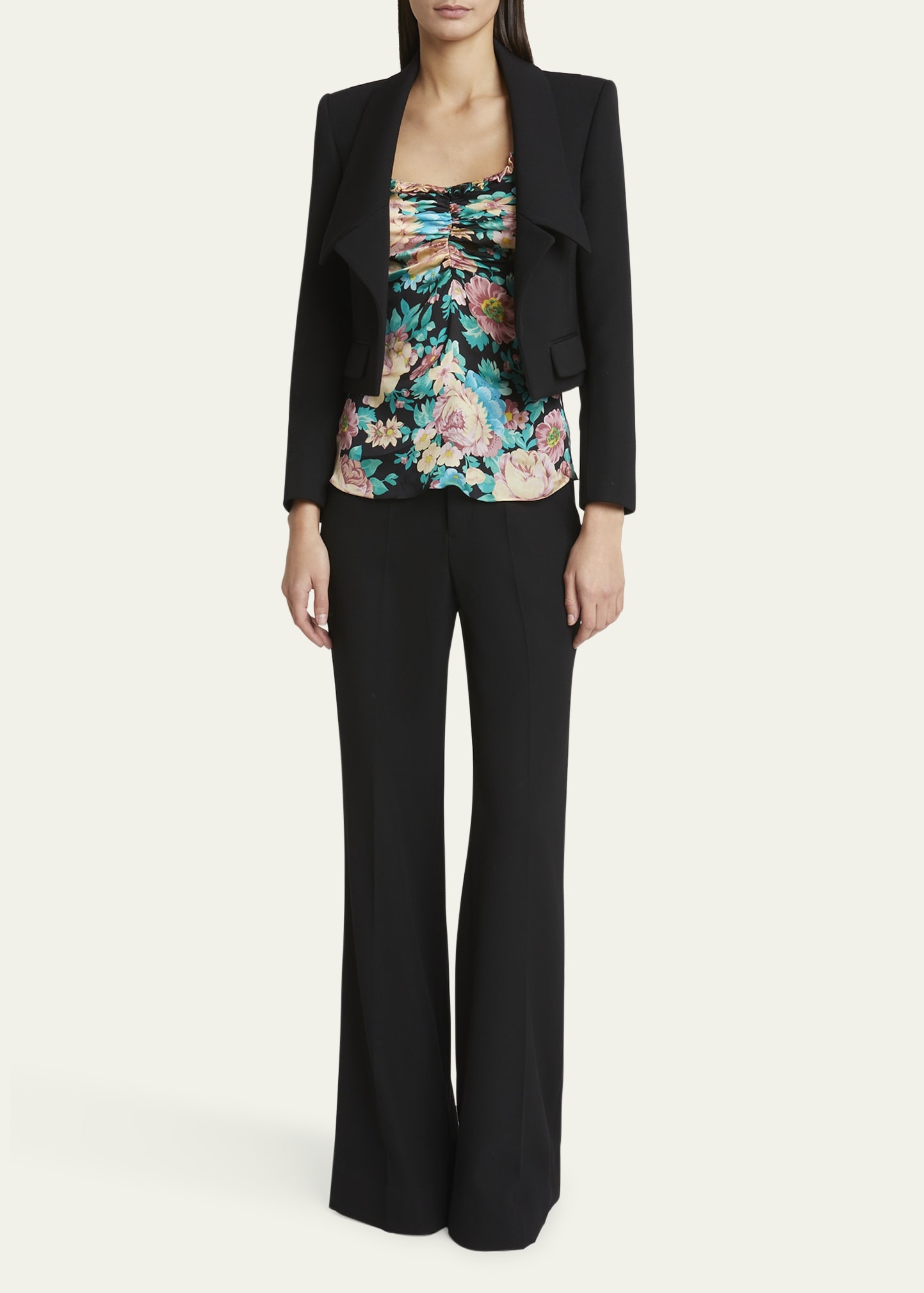 Wool Gabardine Crop Jacket - 2