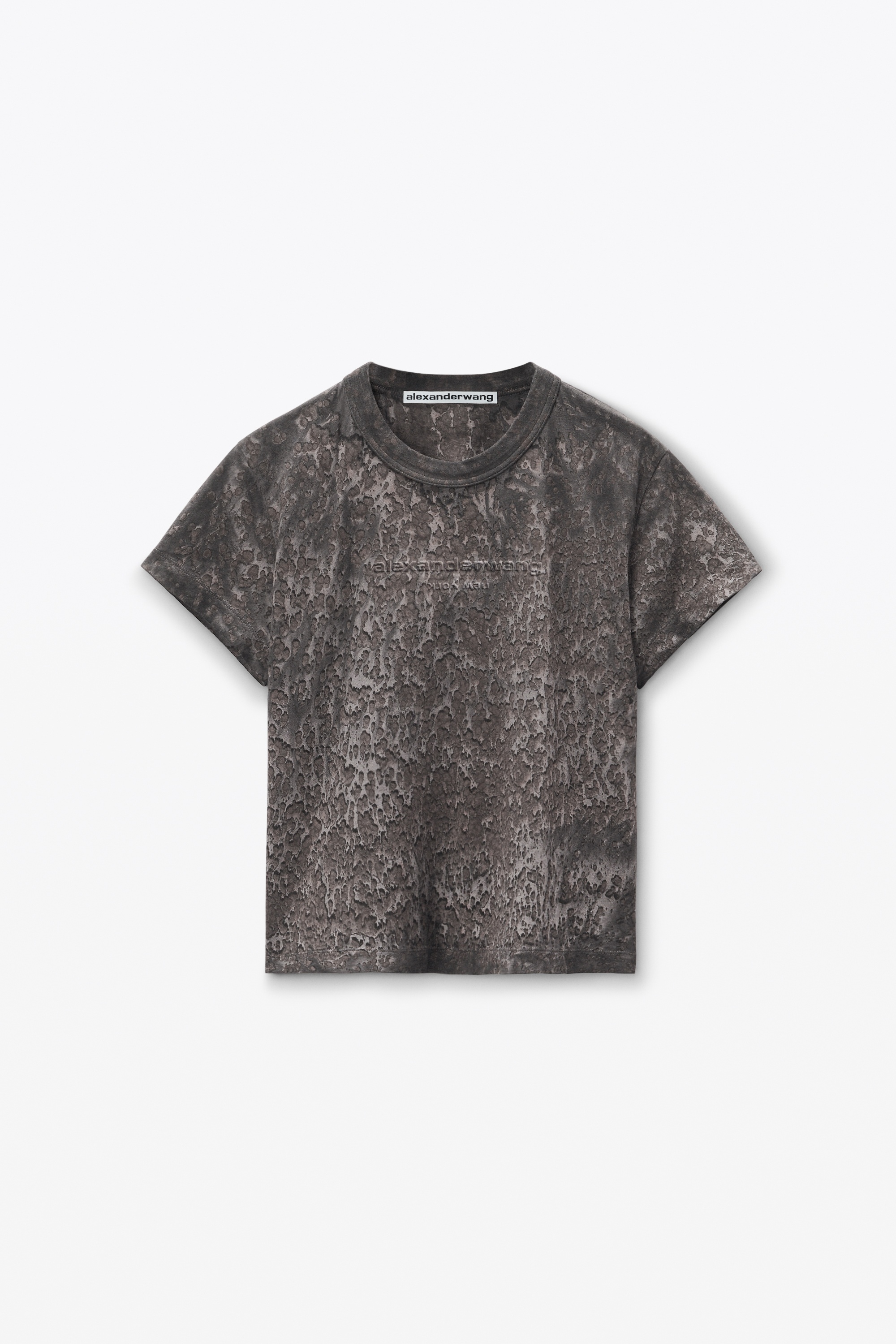 Splatter Wash Embossed Logo Tee in Cotton Hemp Jersey - 1