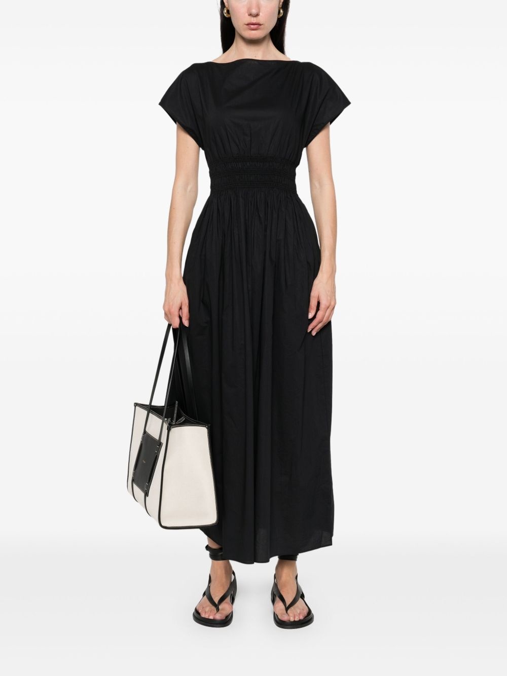 shirred-waist midi dress - 2