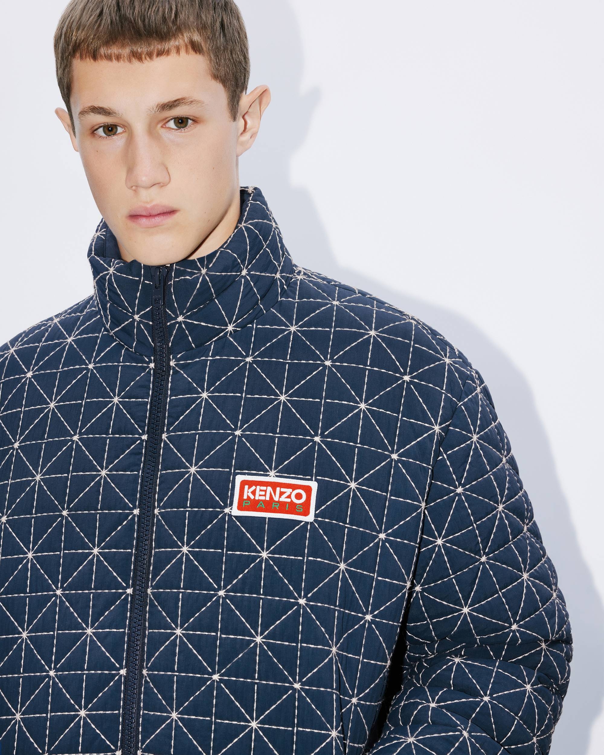 Sashiko Stitch Down Jacket in Midnight Blue – SVRN