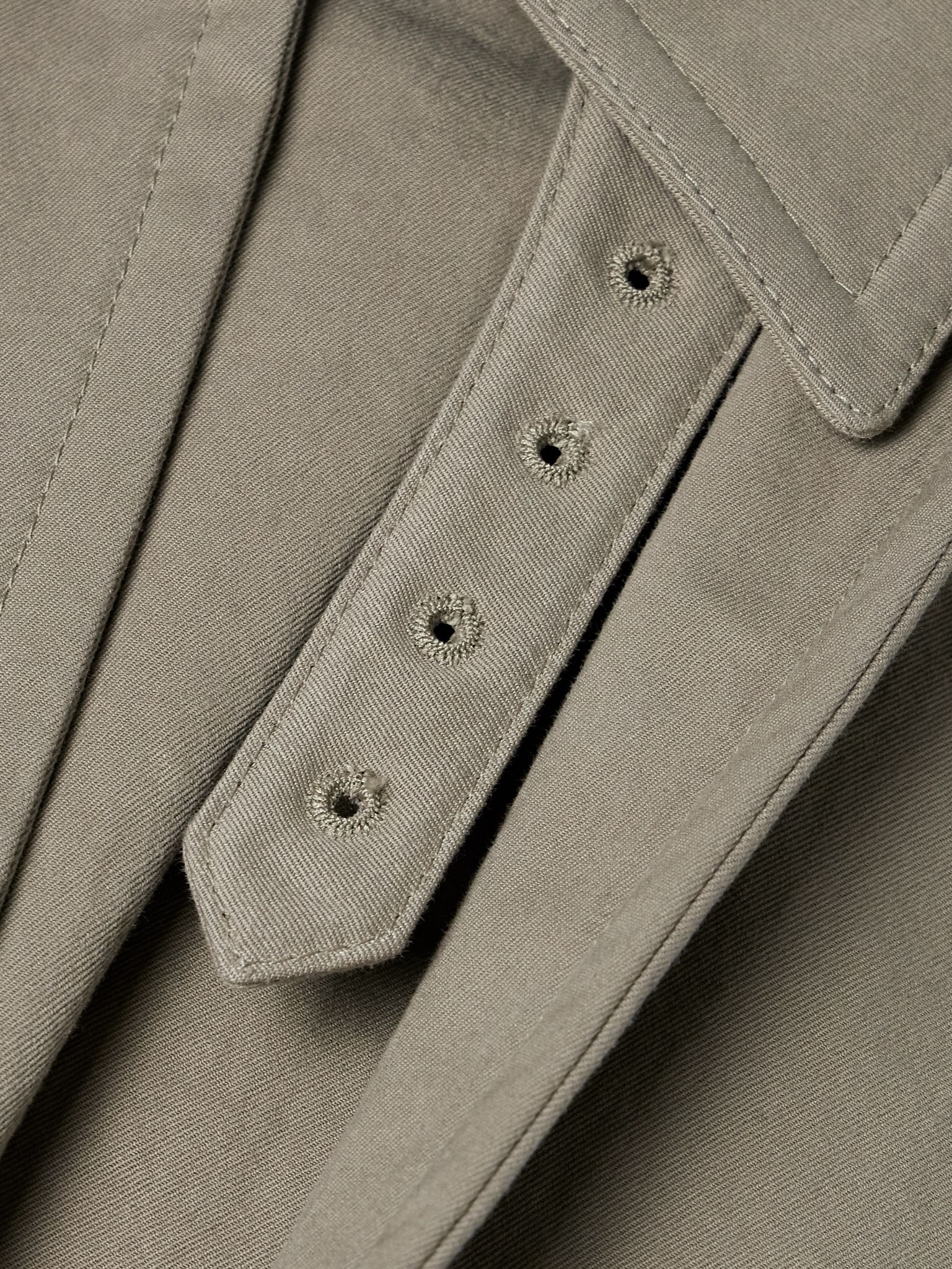 Oversized cropped cotton-gabardine trench coat Army green - 6