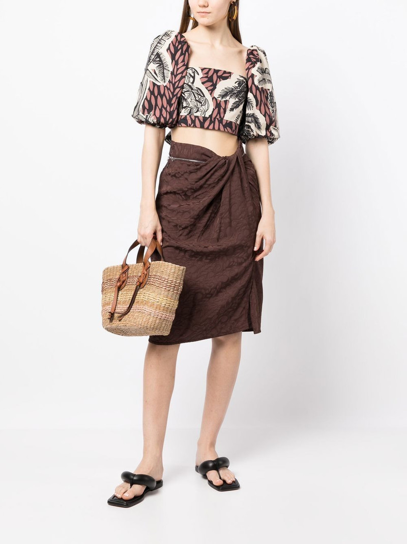 Johanna Ortiz graphic-print puff-sleeve blouse outlook
