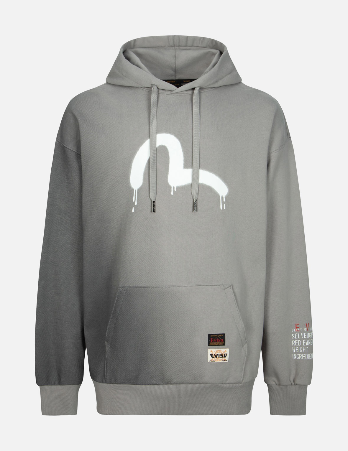 GRAFFITI SEAGULL AND SLOGAN PRINT LOOSE FIT HOODIE - 1