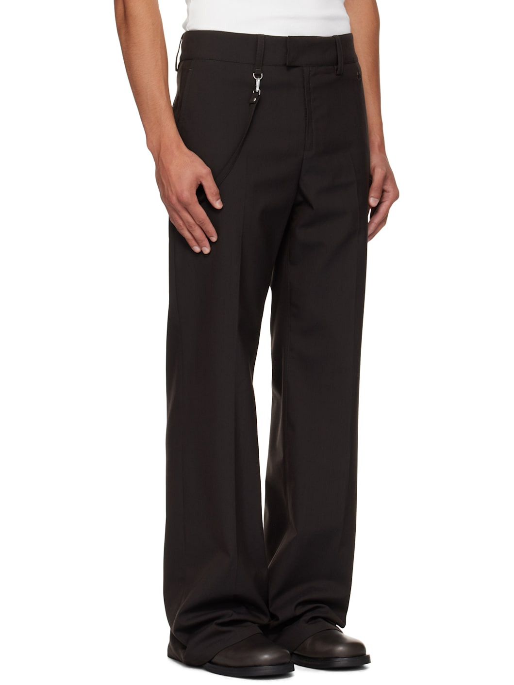 Brown Light Twill Bootcut Trousers - 2