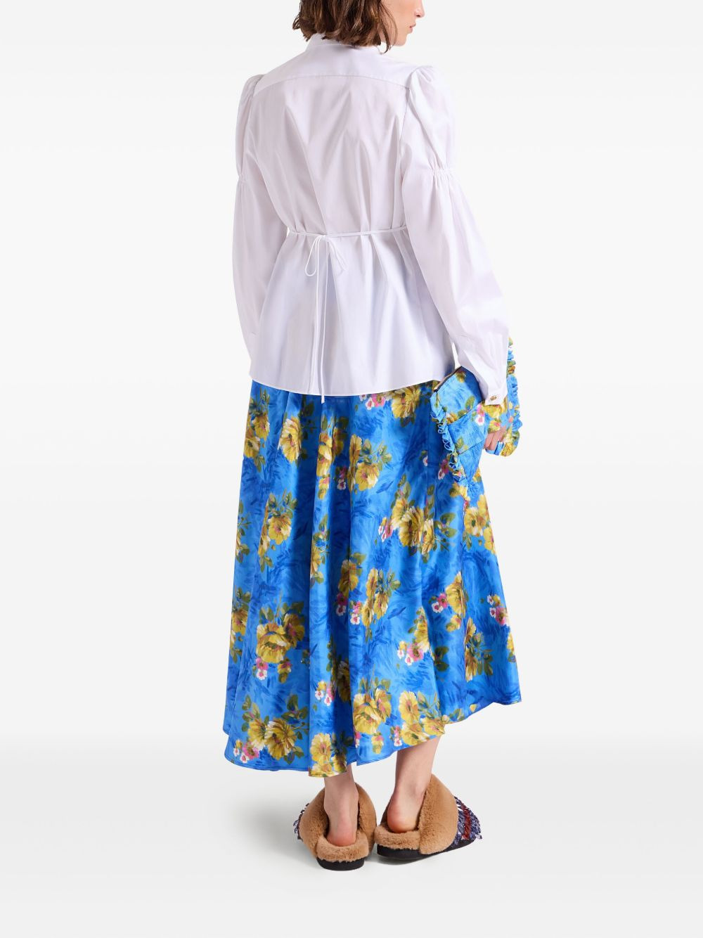 drawstring floral-print skirt - 3