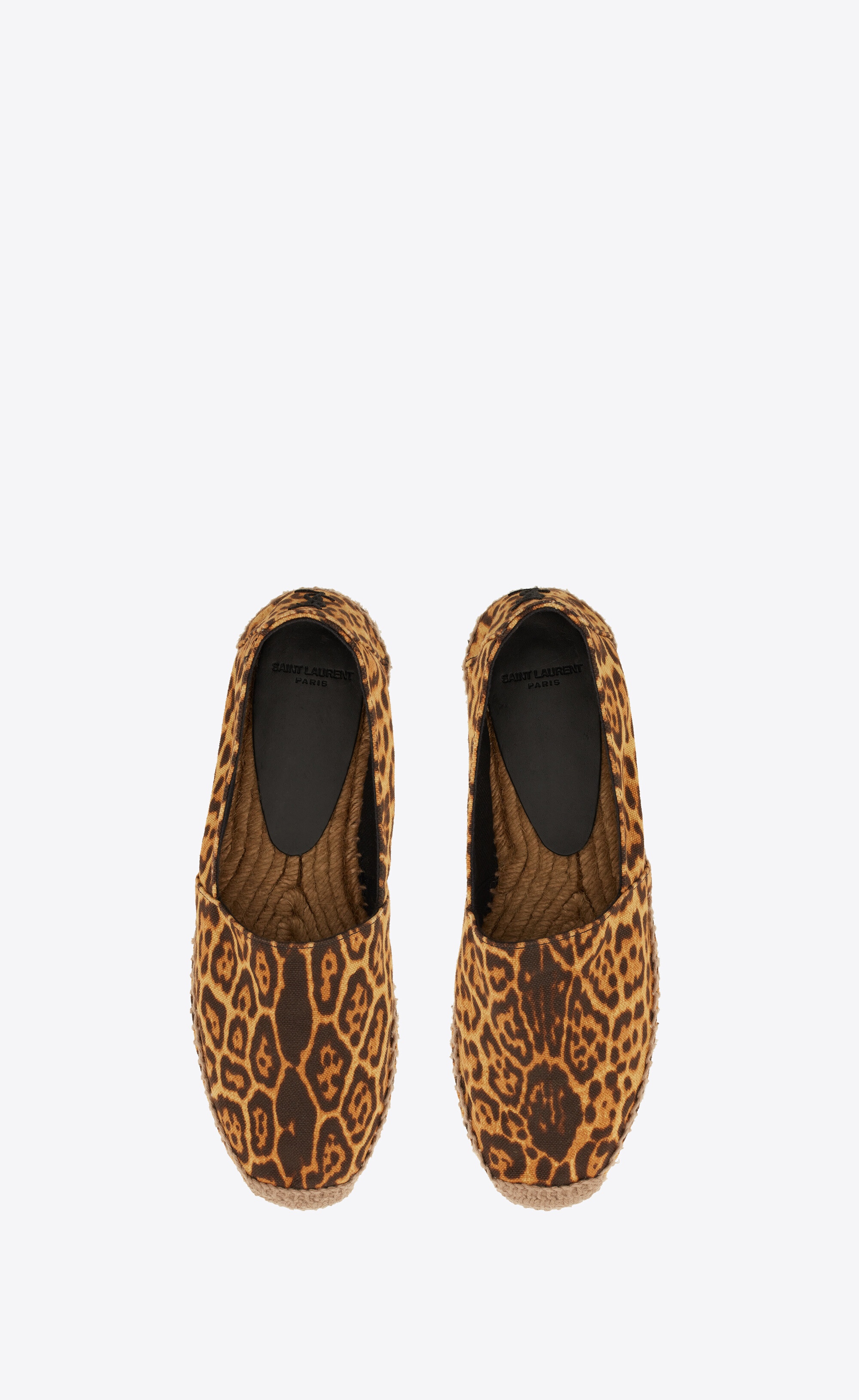 ysl embroidered espadrilles in leopard-print canvas - 3