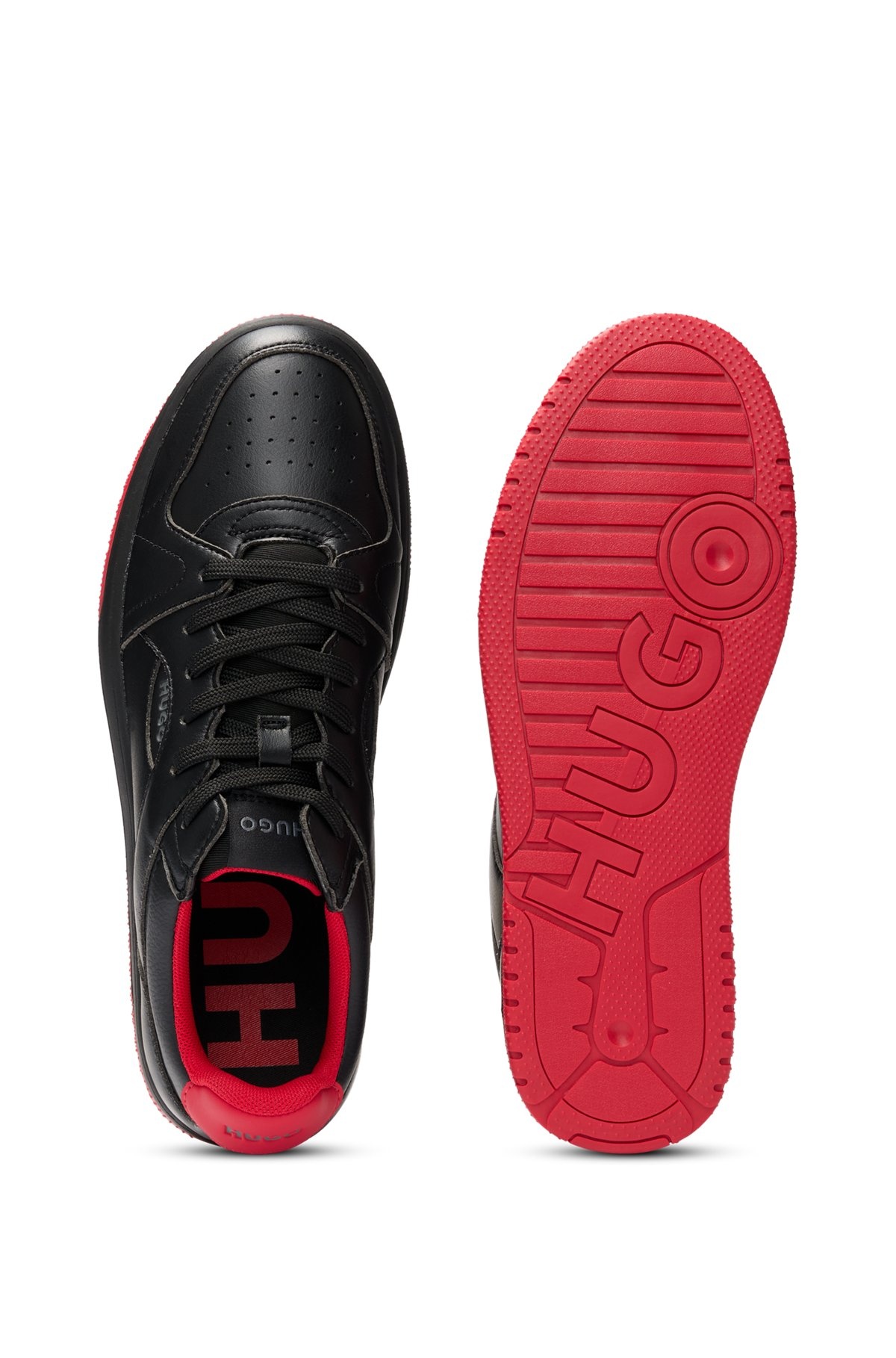 FAUX-LEATHER SNEAKERS WITH CONTRASTING DETAILS - 4