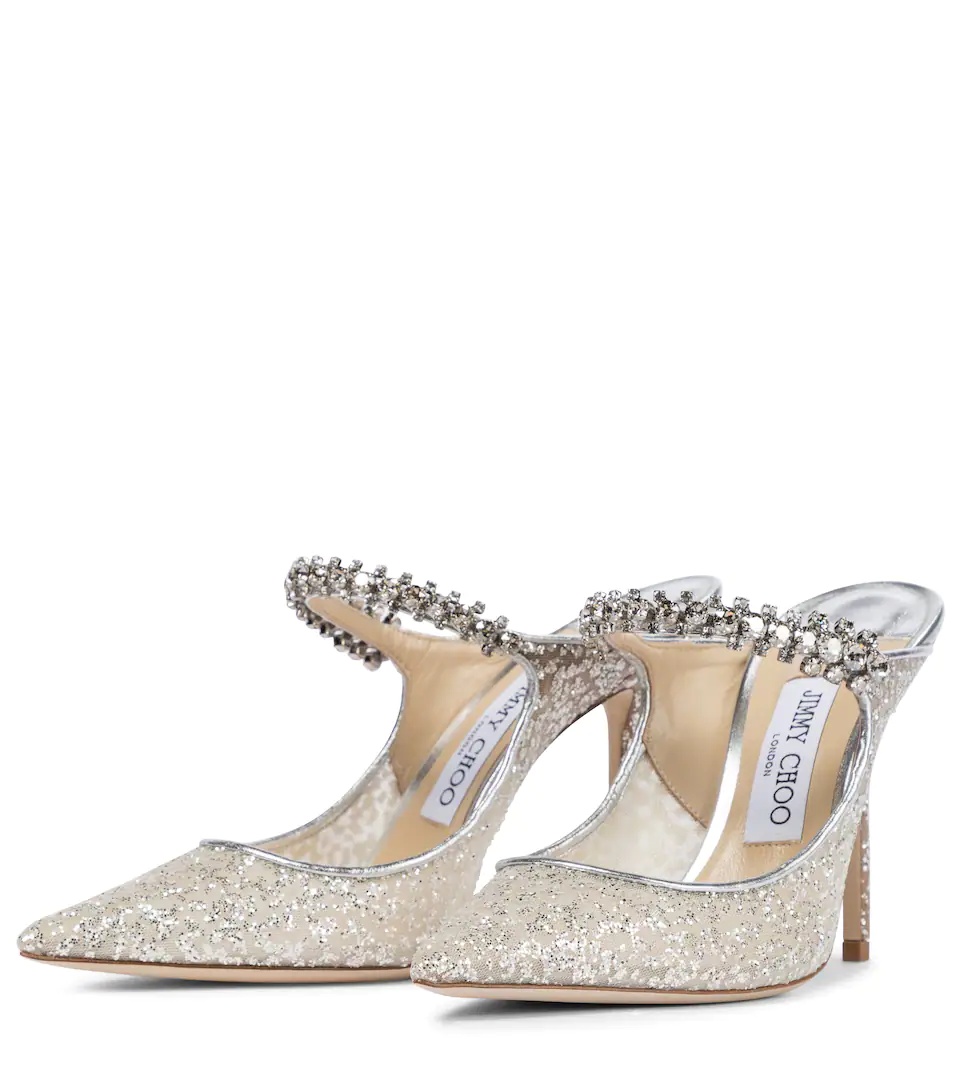 Bing 100 glitter tulle mules - 5