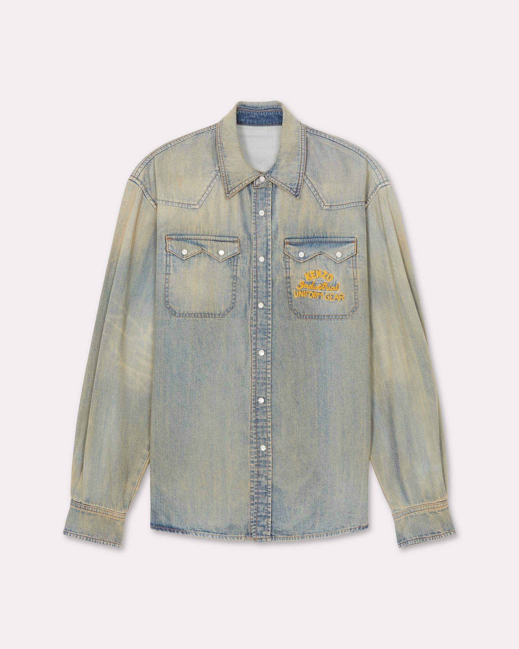 'KENZO Drawn Varsity' denim Western shirt - 1