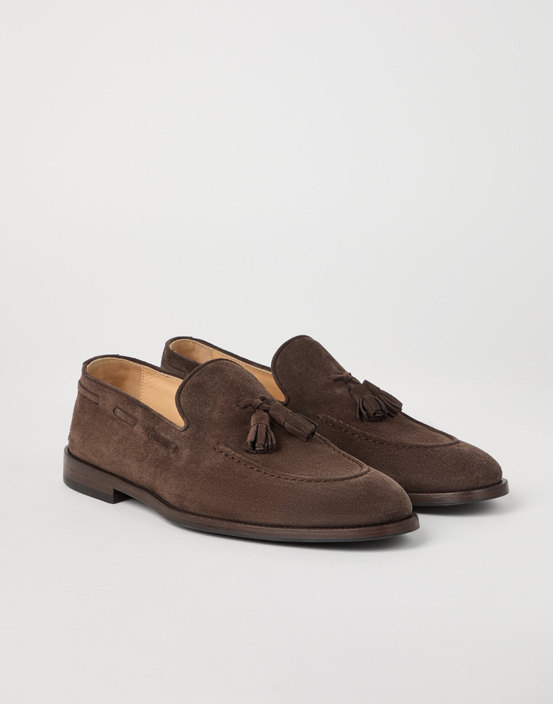 Suede loafers with tassels - 1