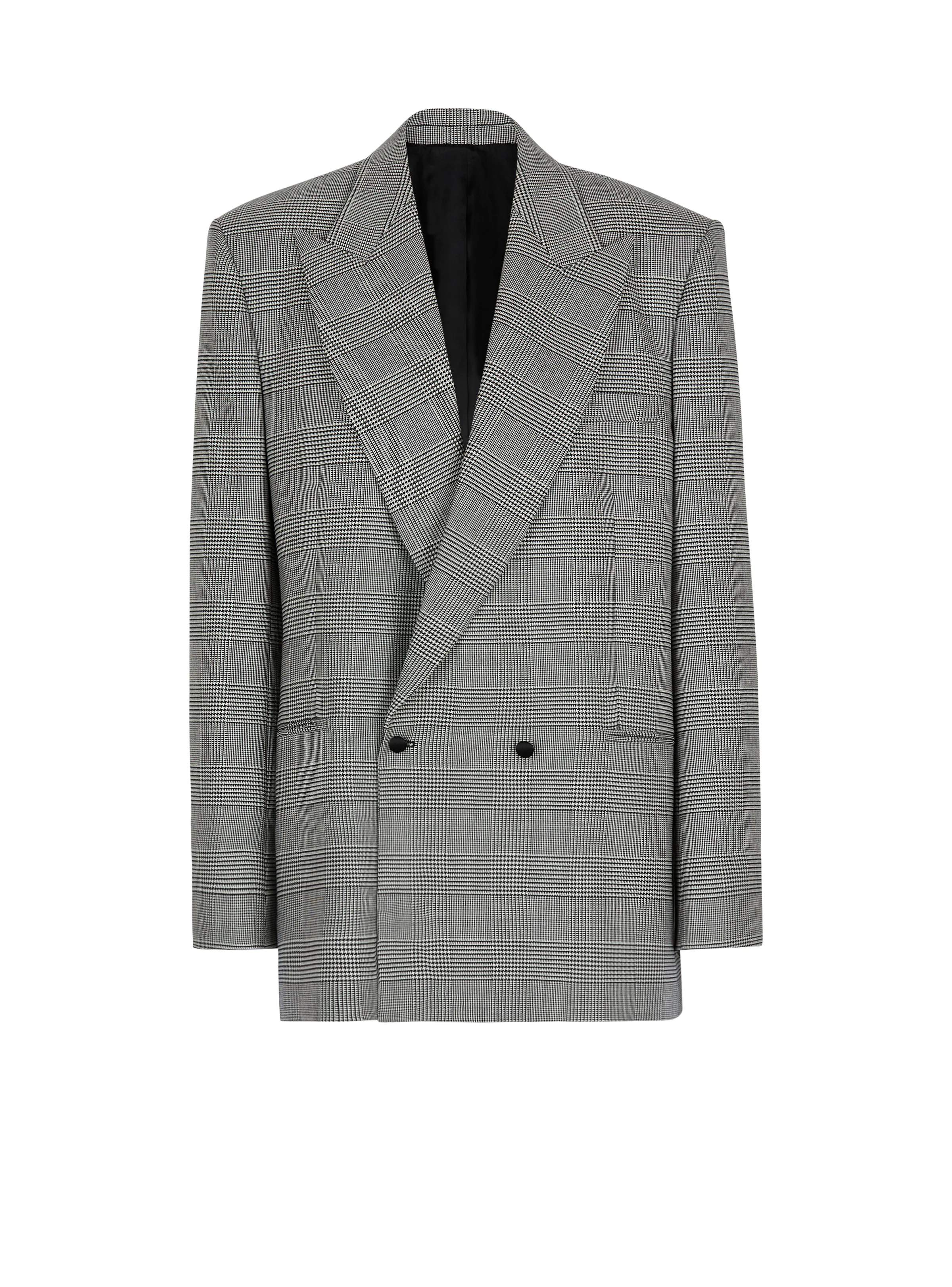 Oversized jacket in Prince of Wales jacquard - 1