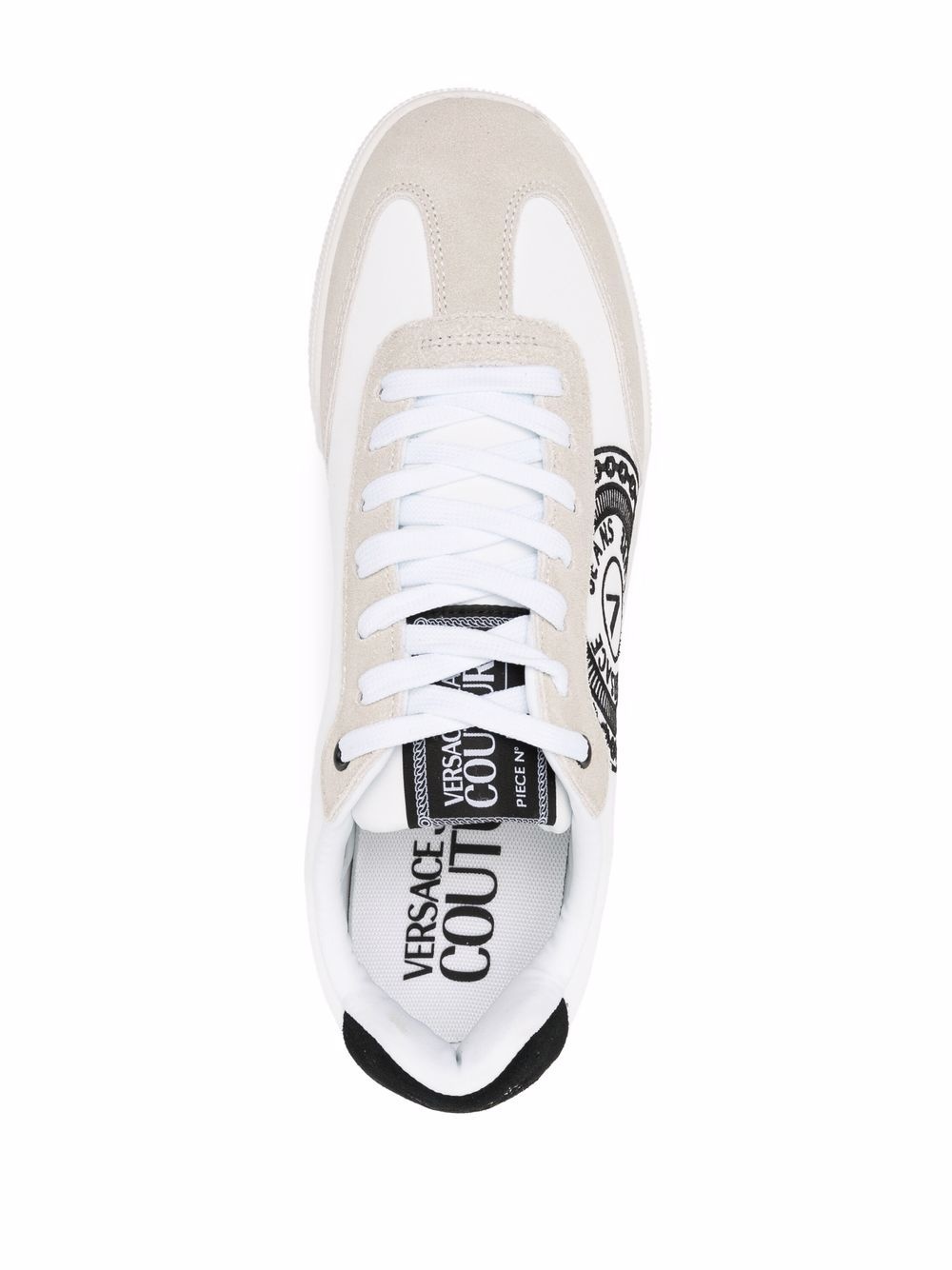 logo print panelled sneakers - 4