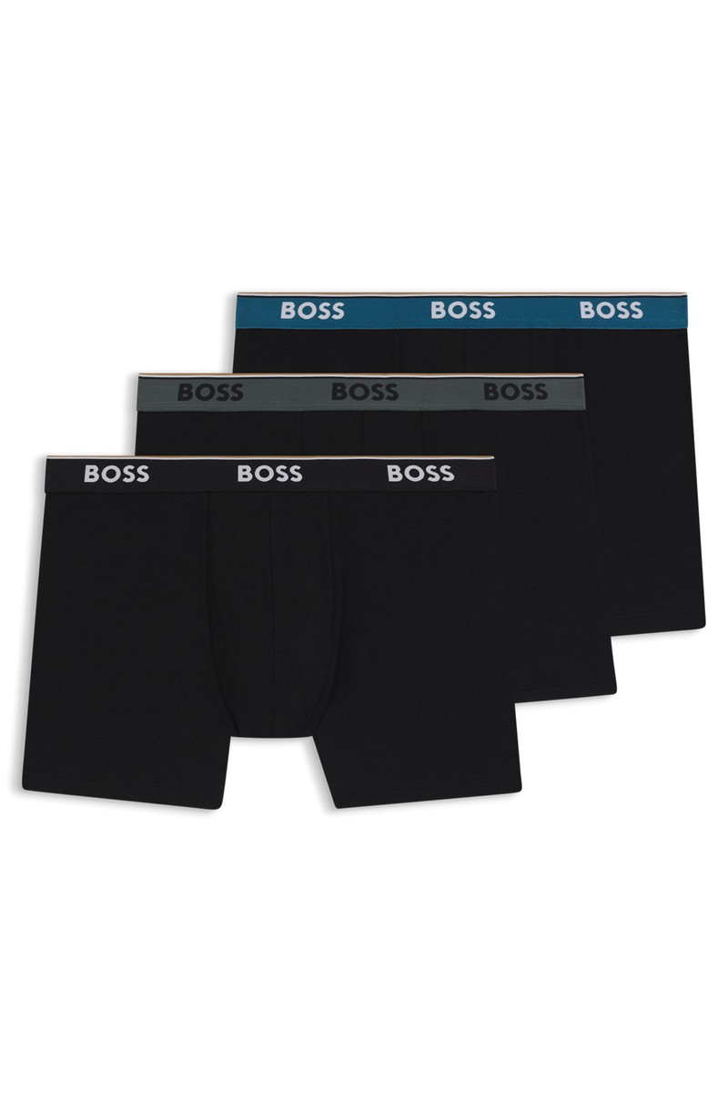 THREE-PACK OF STRETCH-COTTON BOXER BRIEFS WITH LOGOS 1