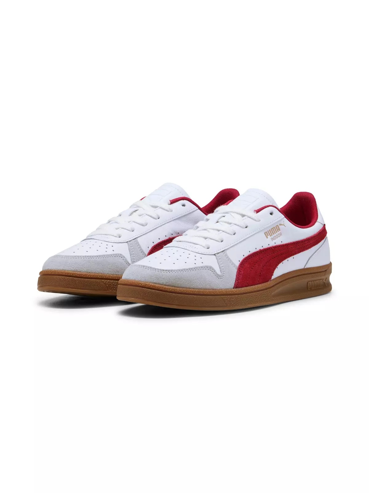 PUMA Indoor "PUMA White/Dark Crimson/Gum" Men's Shoe - 3