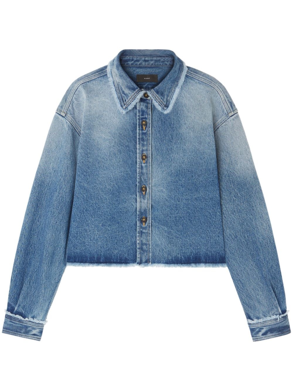 frayed cropped denim jacket - 1