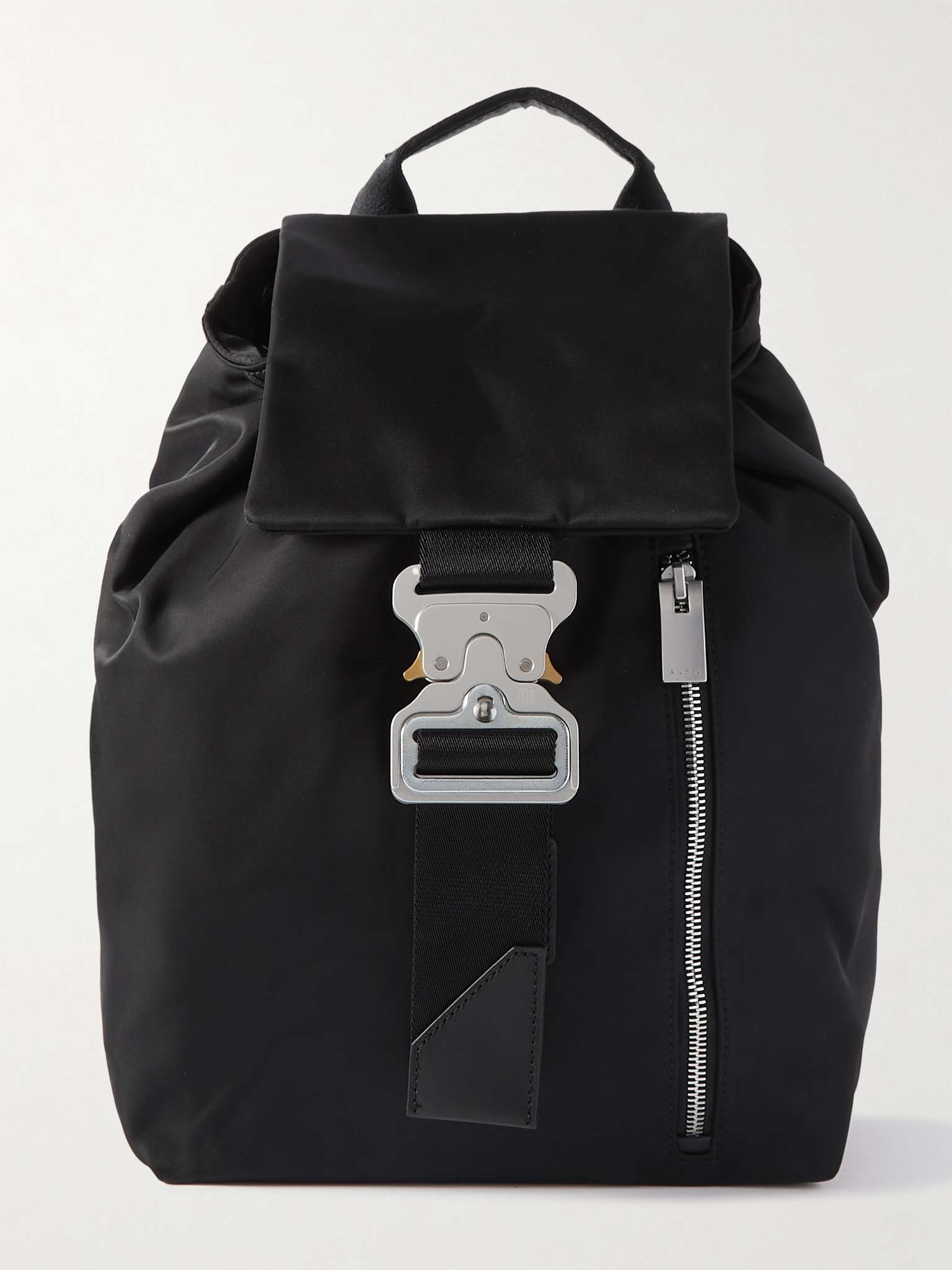 Leather-Trimmed Recycled Nylon Backpack - 1