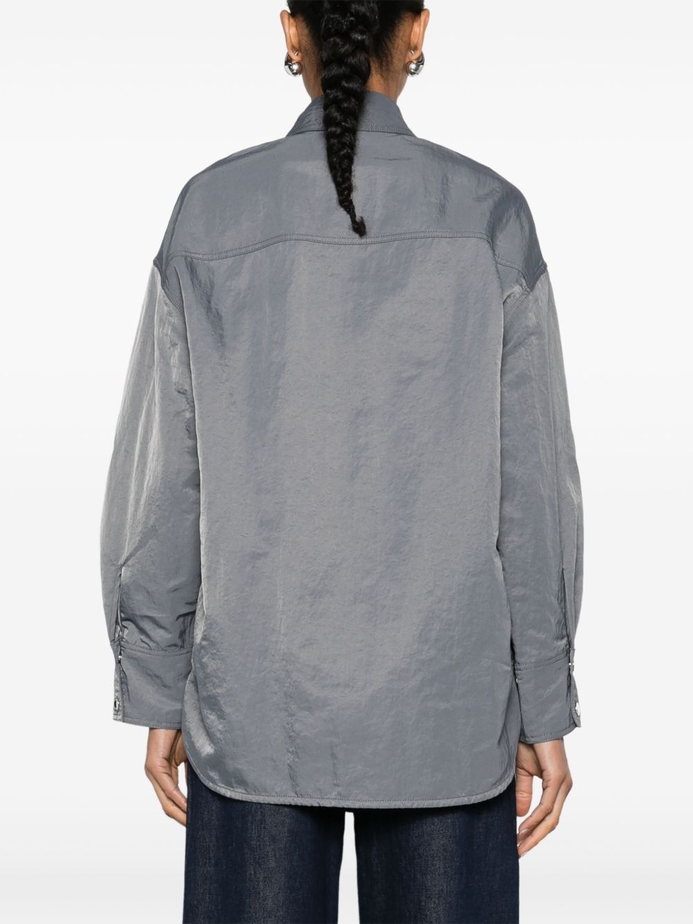 Gira press-stud crinkled shirt - 4
