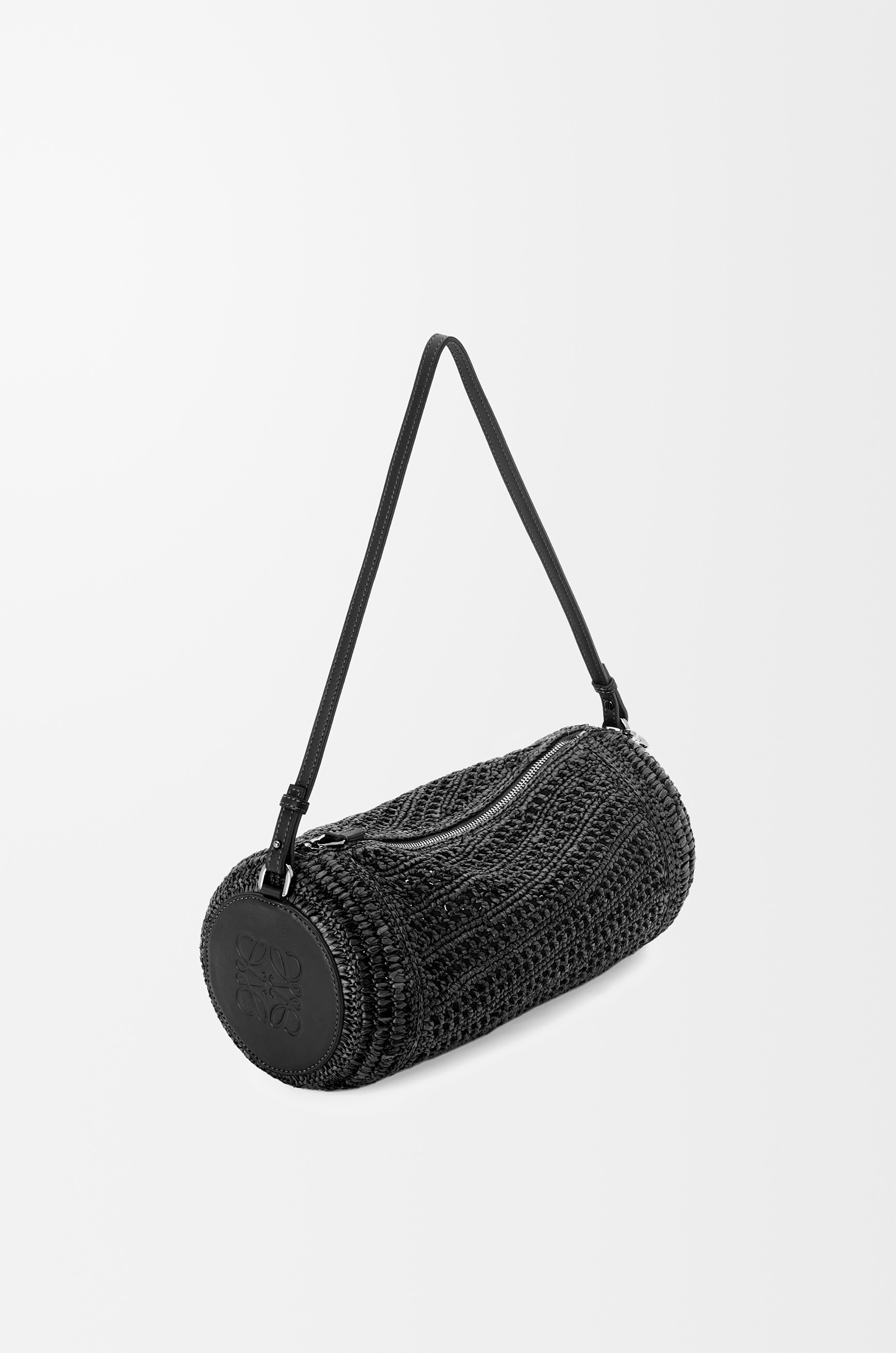 Bracelet pouch in raffia and calfskin - 3