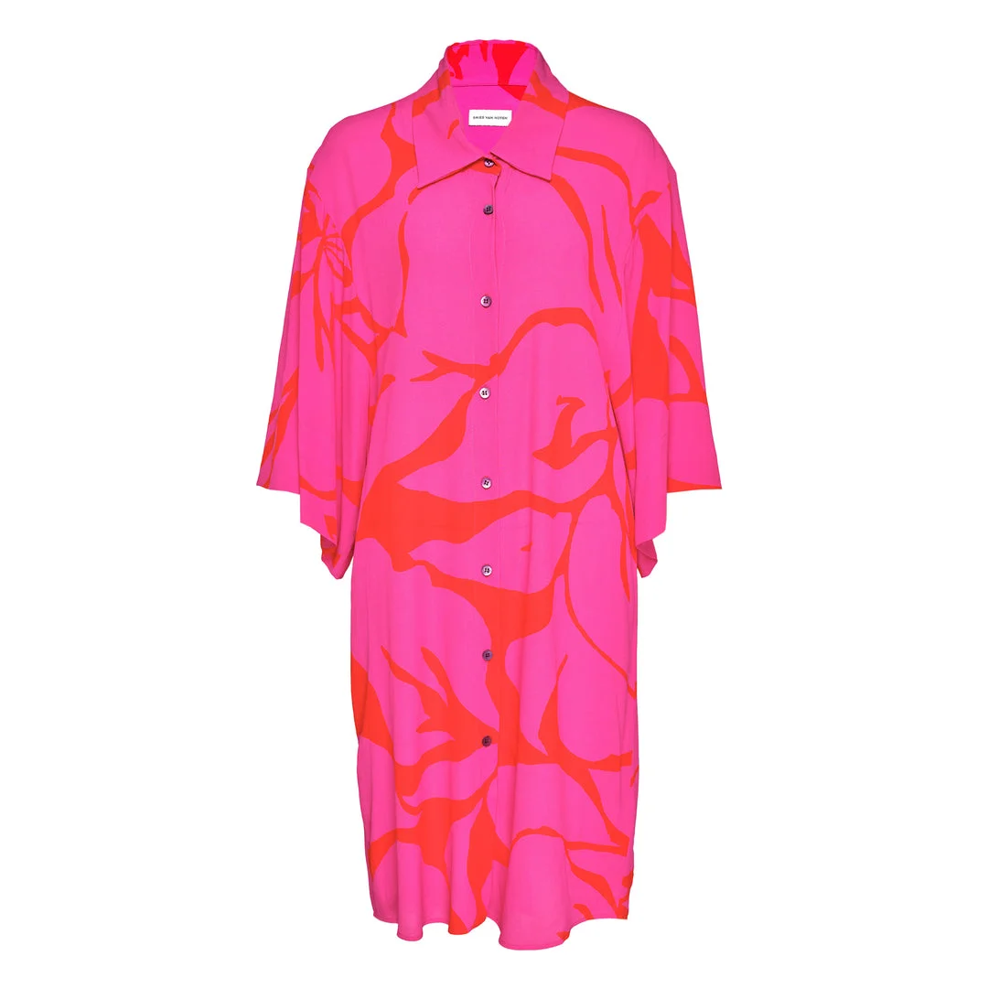 Loose Fit Short Sleeve Shirt Dress - 1