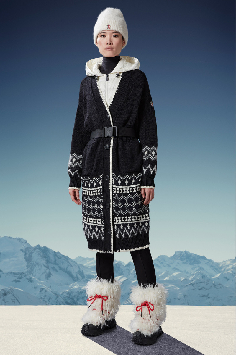 Moncler Alpaca & Wool Jacquard Long Cardigan outlook