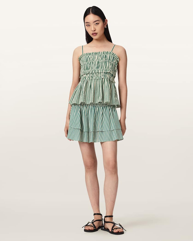 ALLSAINTS KALI COTTON STRIPED MINI SKIRT outlook