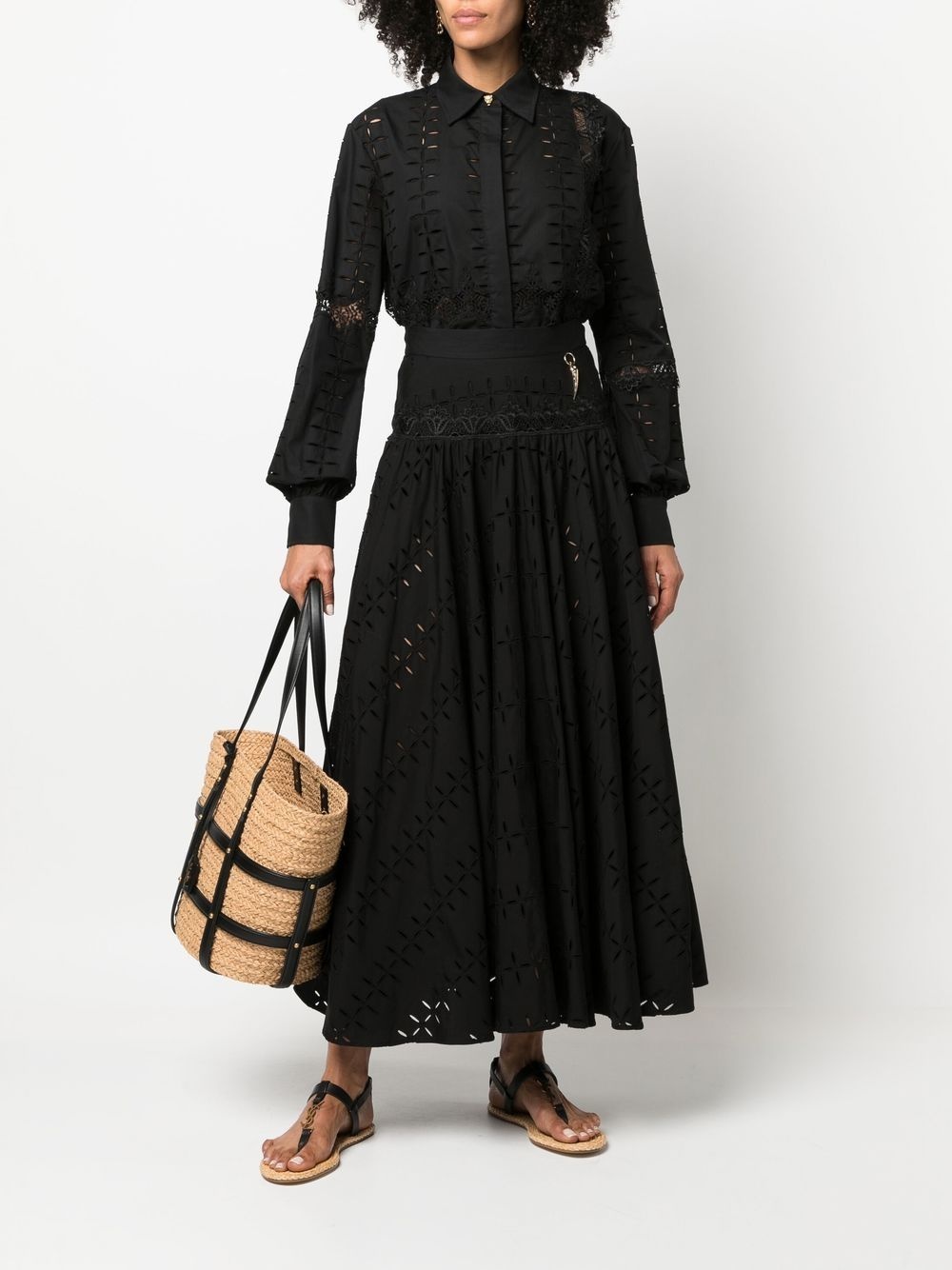 broderie anglaise A-line skirt - 2
