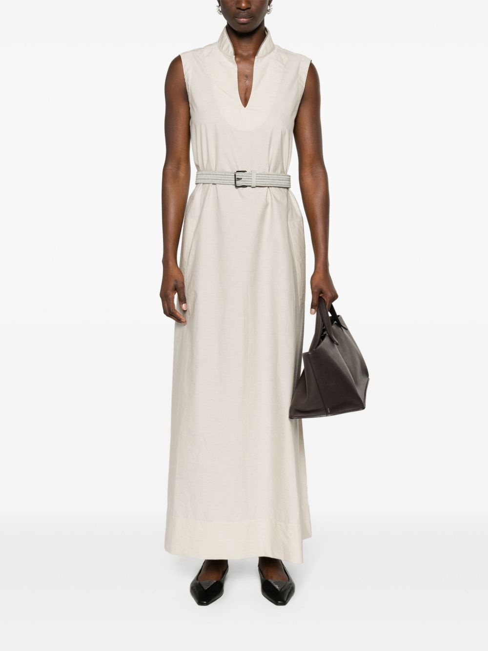 belted sleeveless maxi dress - 2