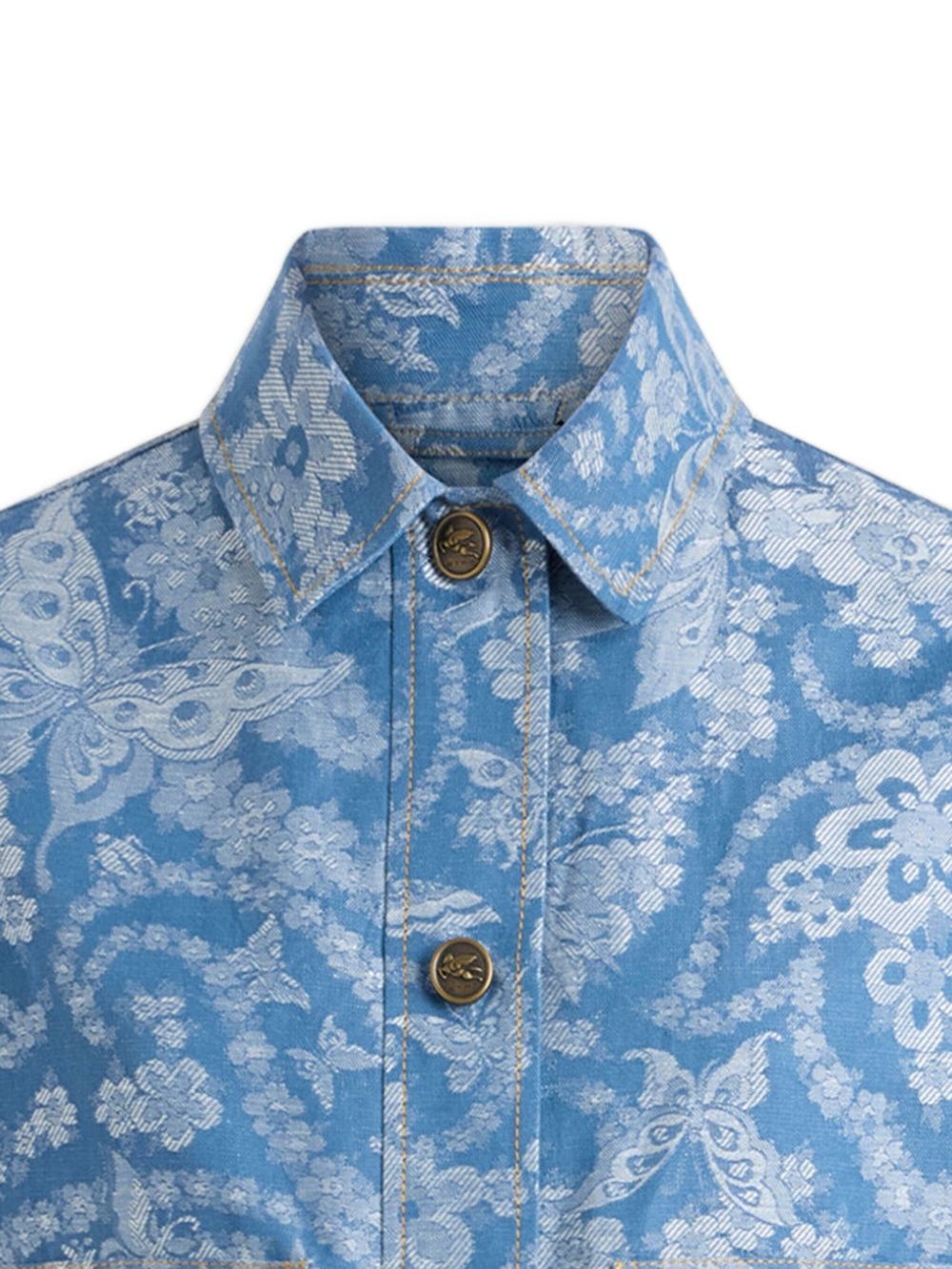 denim jacquard jacket - 2