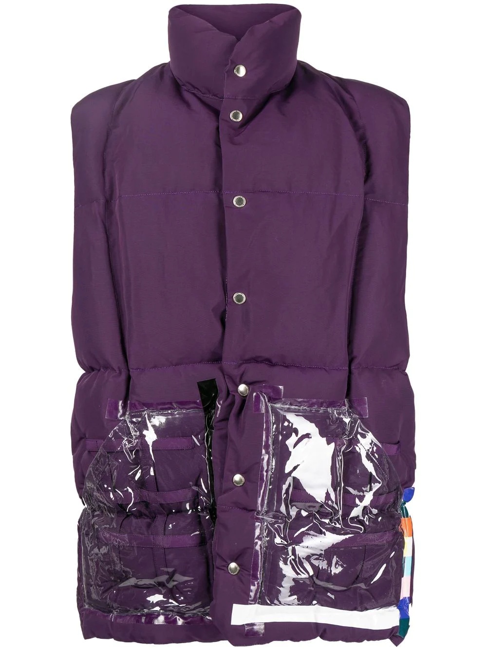quilted funnel neck gilet - 1