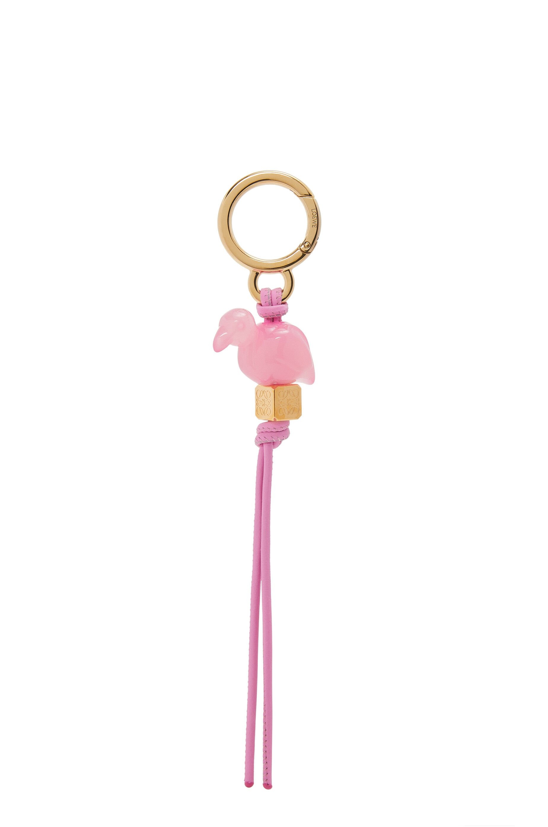 Flamingo charm in acetate and classic calfskin - 1