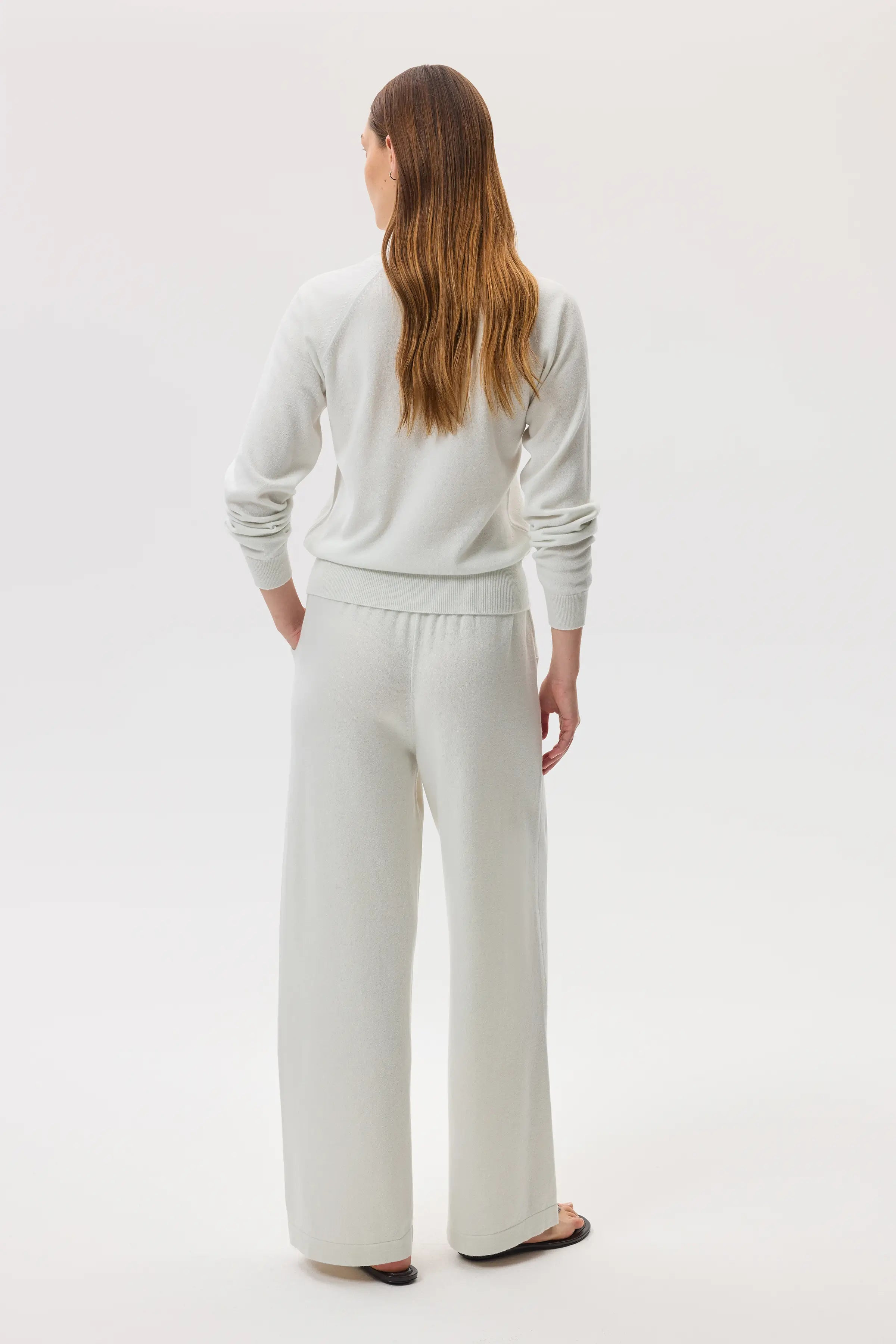 High Rise Cashmere White Culottes - 2