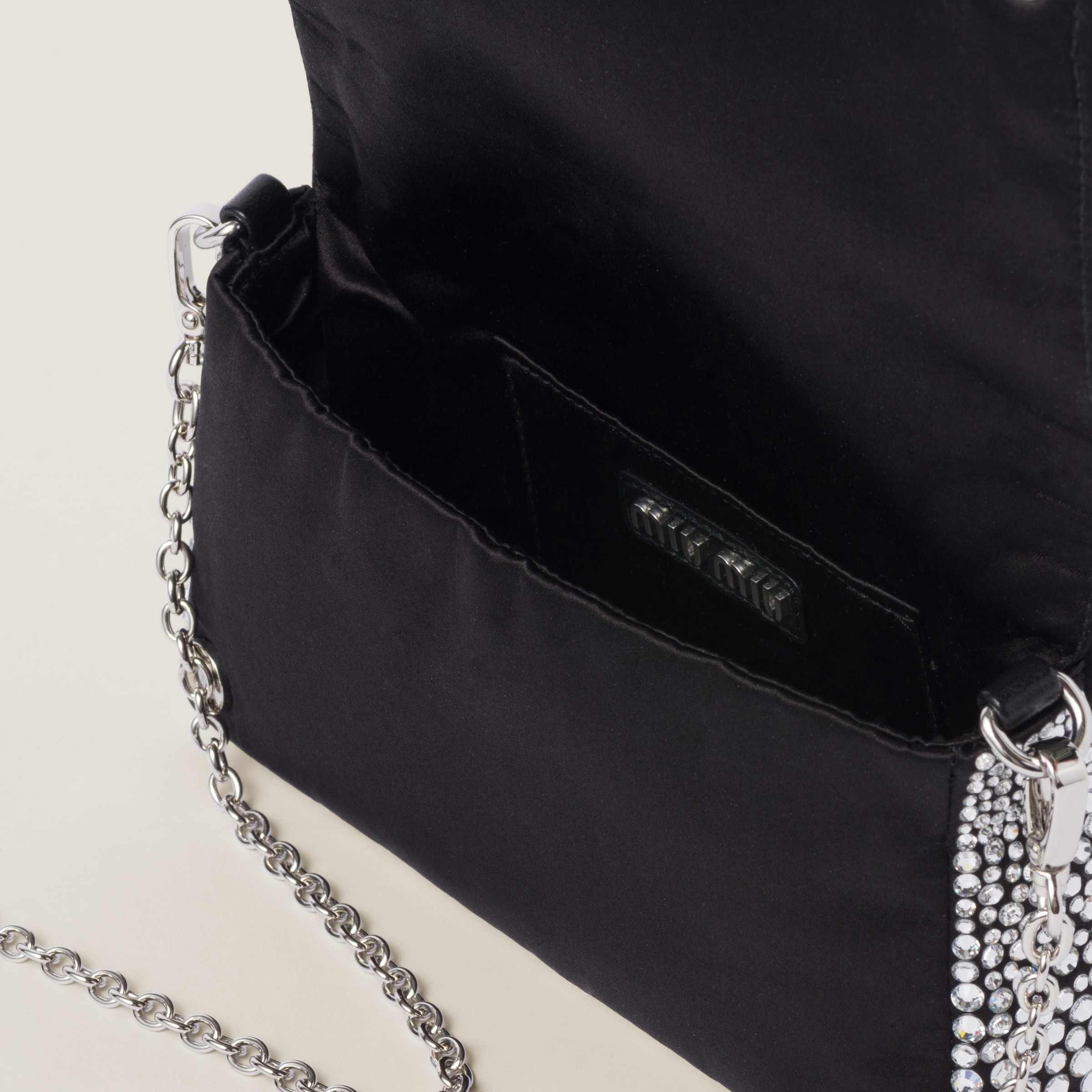 Satin mini-bag with synthetic crystals - 3