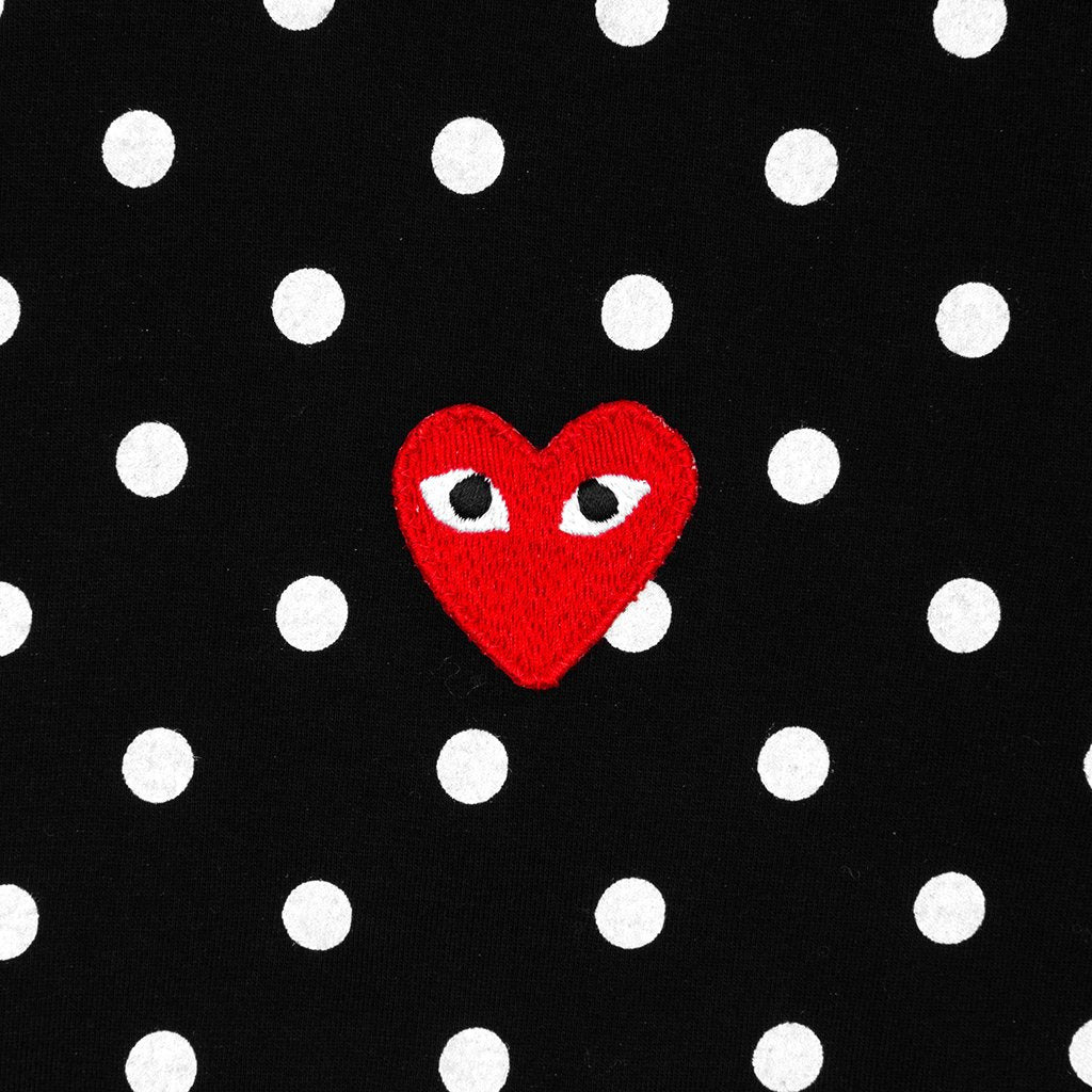 COMME DES GARCONS PLAY WOMEN'S POLKA DOT LONG SLEEVE T-SHIRT - BLACK - 4