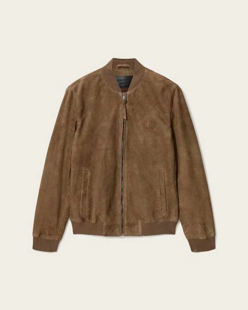 MORTON RELAXED FIT SUEDE BOMBER JACKET - 1