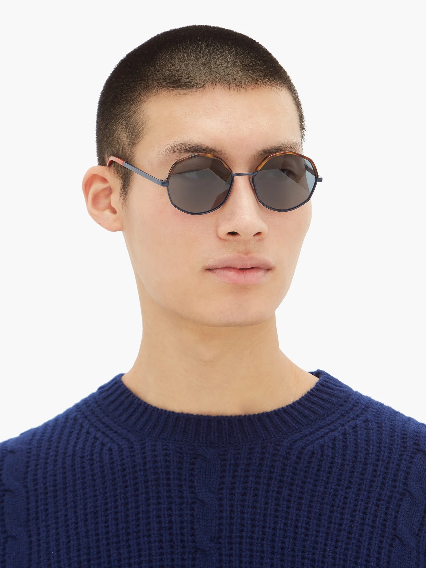 Round acetate and metal sunglasses - 2