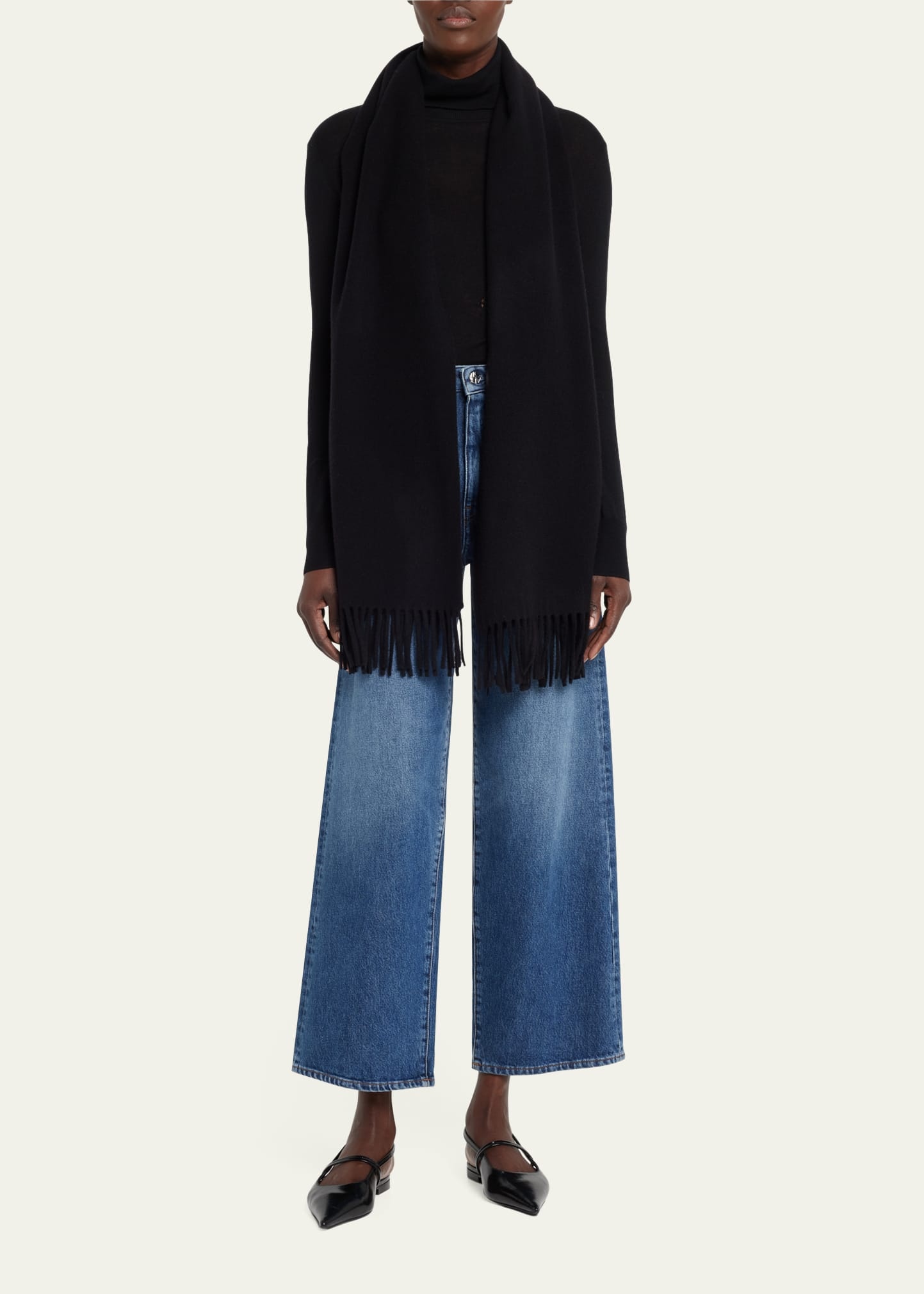 Classic Wool Fringe Scarf - 2
