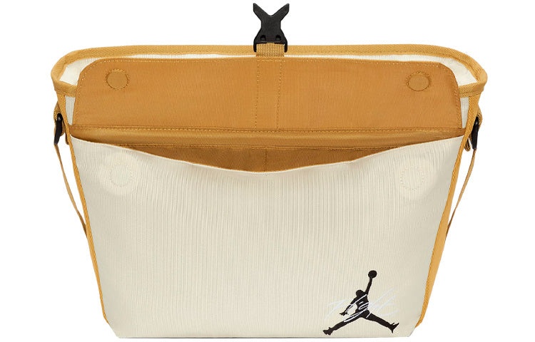 Air Jordan Printing Small Logo Buckle Splicing Contrasting Colors Shoulder Messenger Bag Yellow DV53 - 4