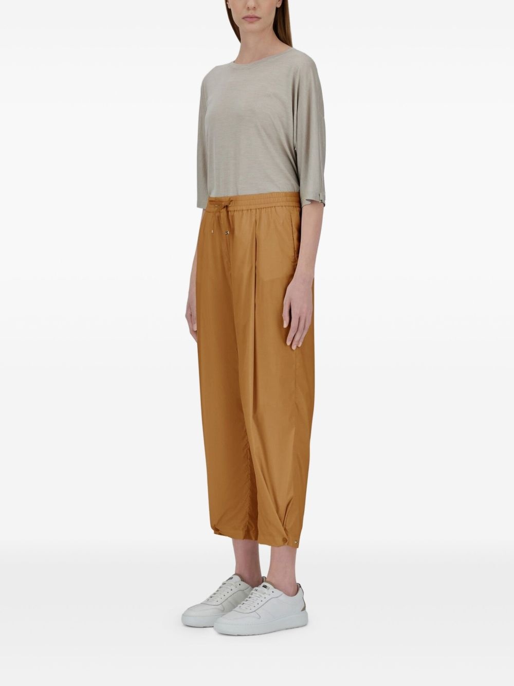 drawstring-fastening trousers - 3