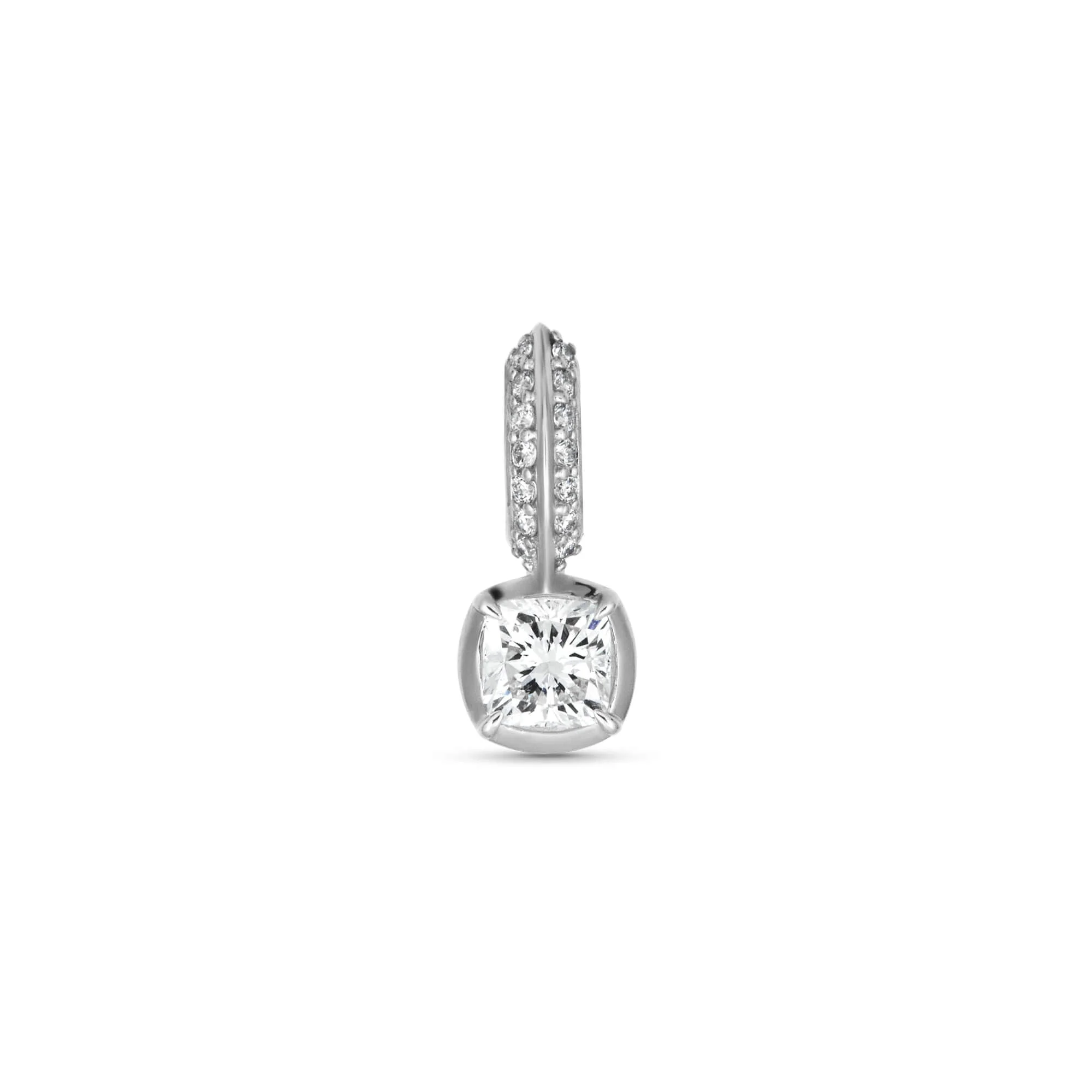 The Box LAB-Created Cushion Diamond Silver Charm - 1