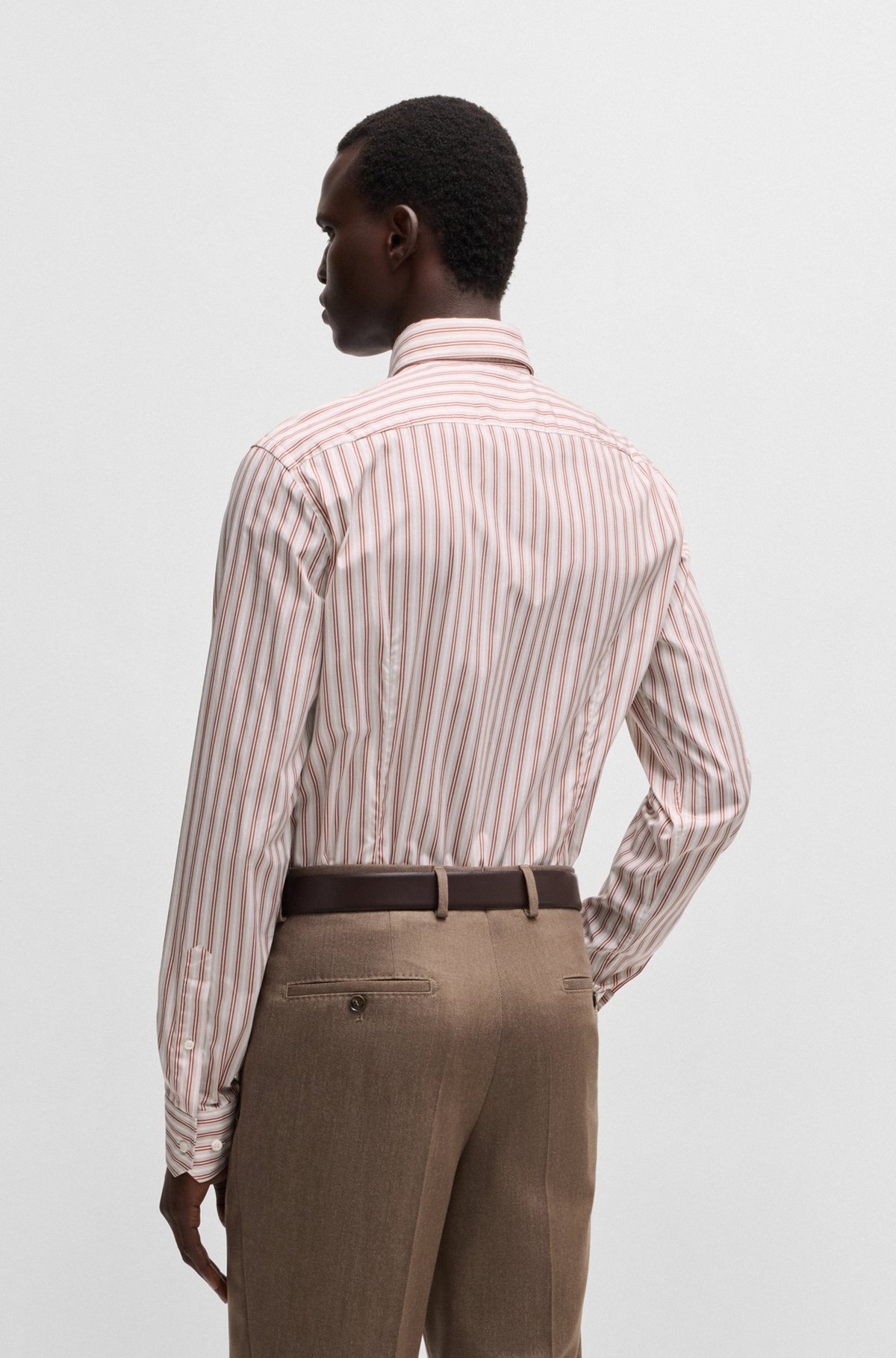 SLIM-FIT SHIRT IN STRIPED ITALIAN-MADE COTTON - 5