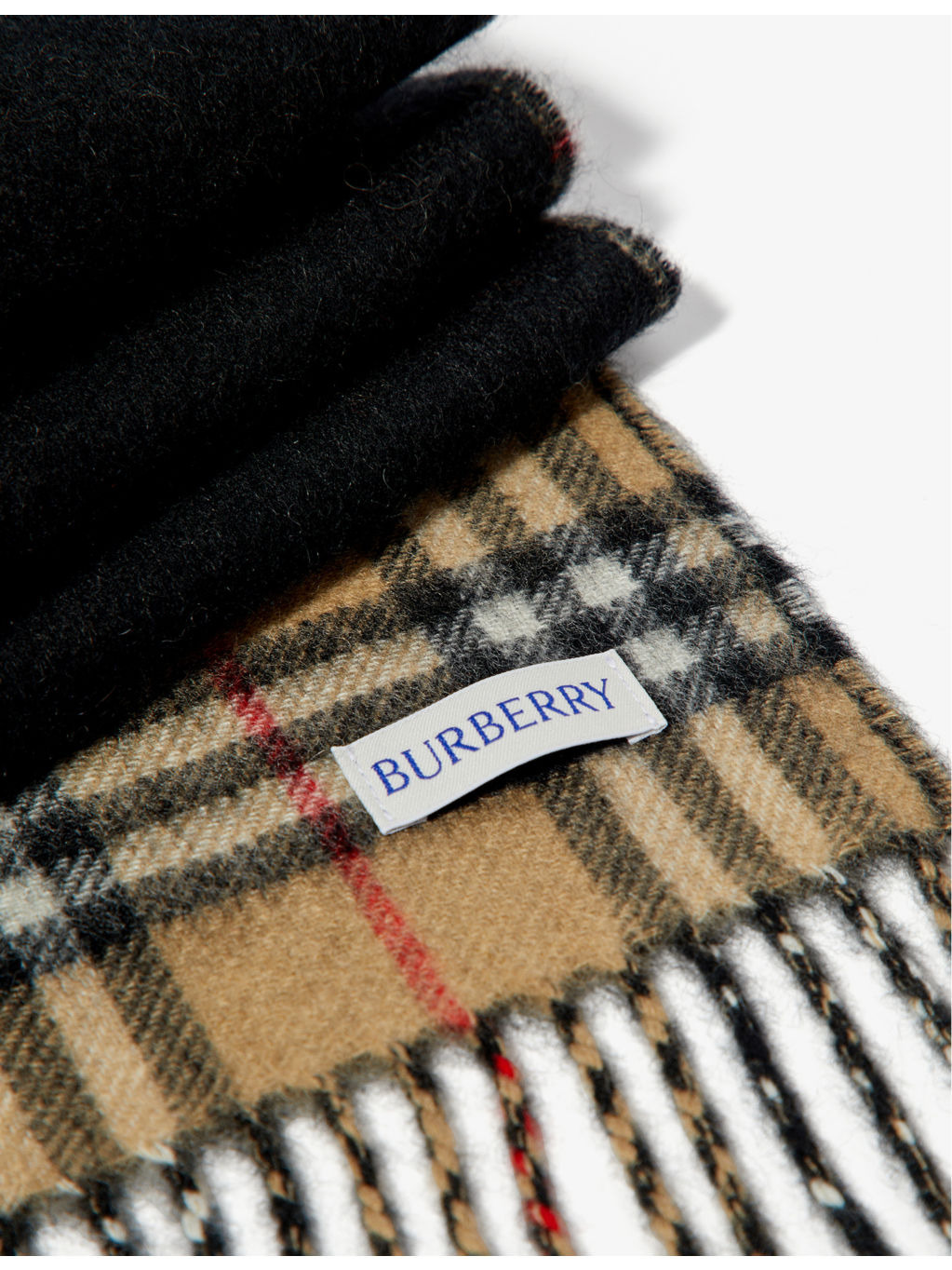 Vintage Check tasselled-trim cashmere scarf - 3